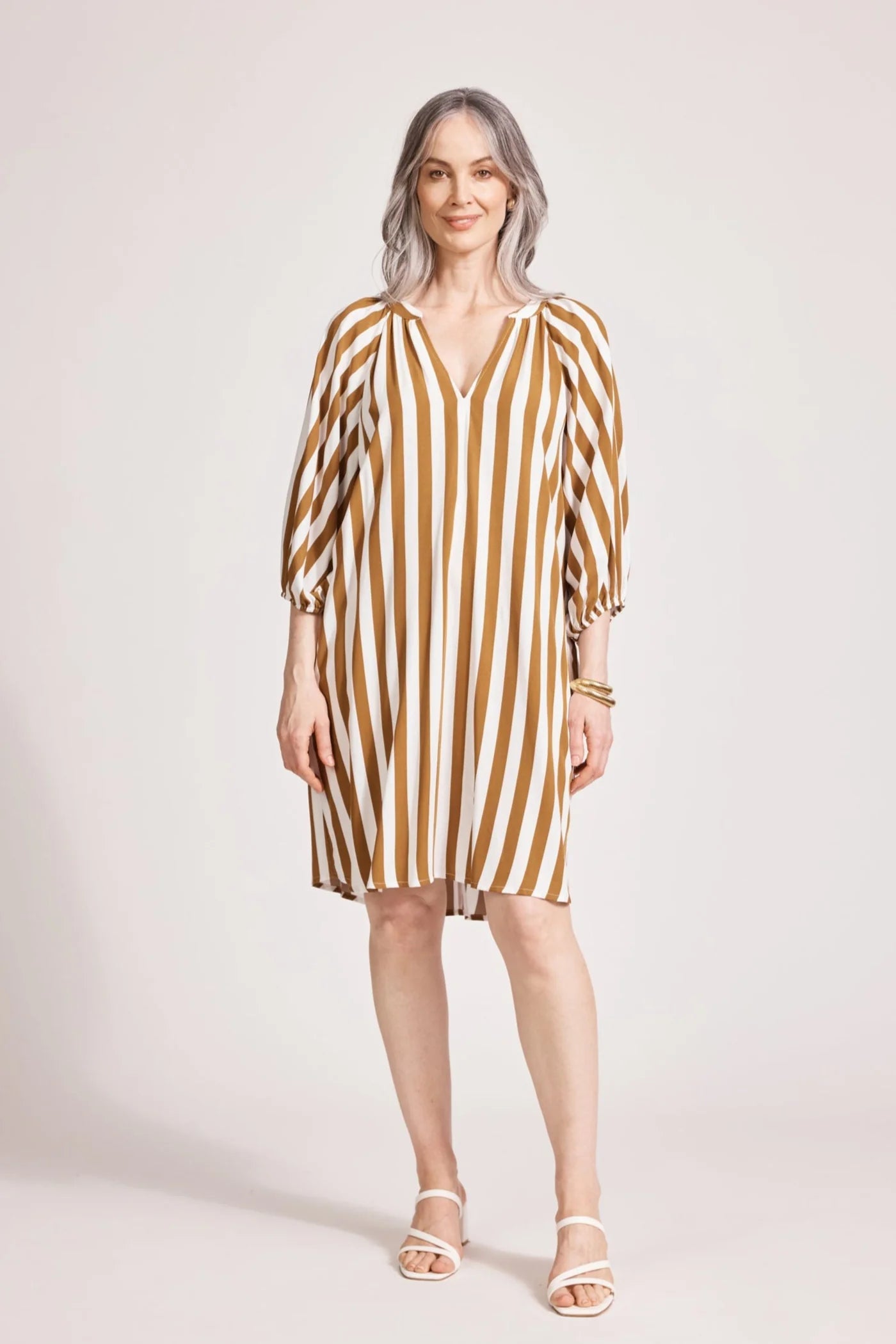 Eb & Ive Treville Stripe Dress Caramel