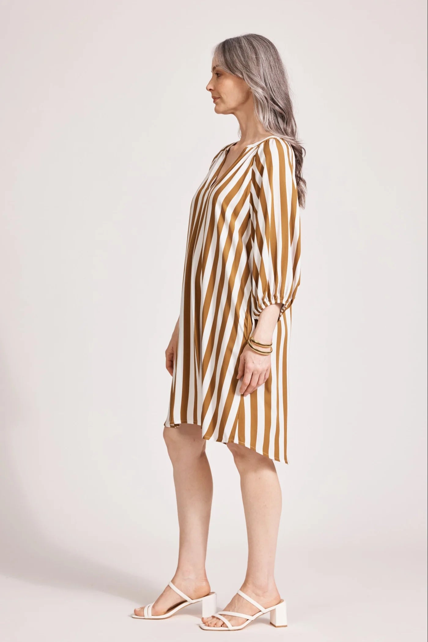 Eb & Ive Treville Stripe Dress Caramel