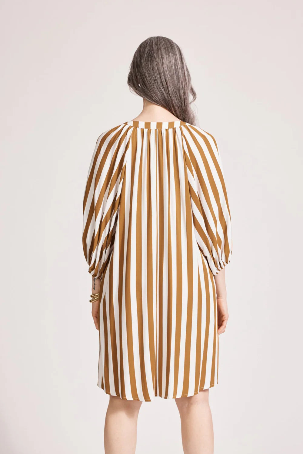 Eb & Ive Treville Stripe Dress Caramel