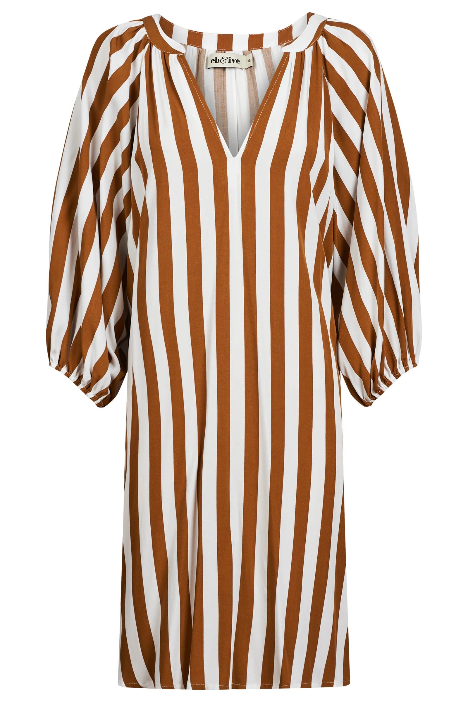 Eb & Ive Treville Stripe Dress Caramel