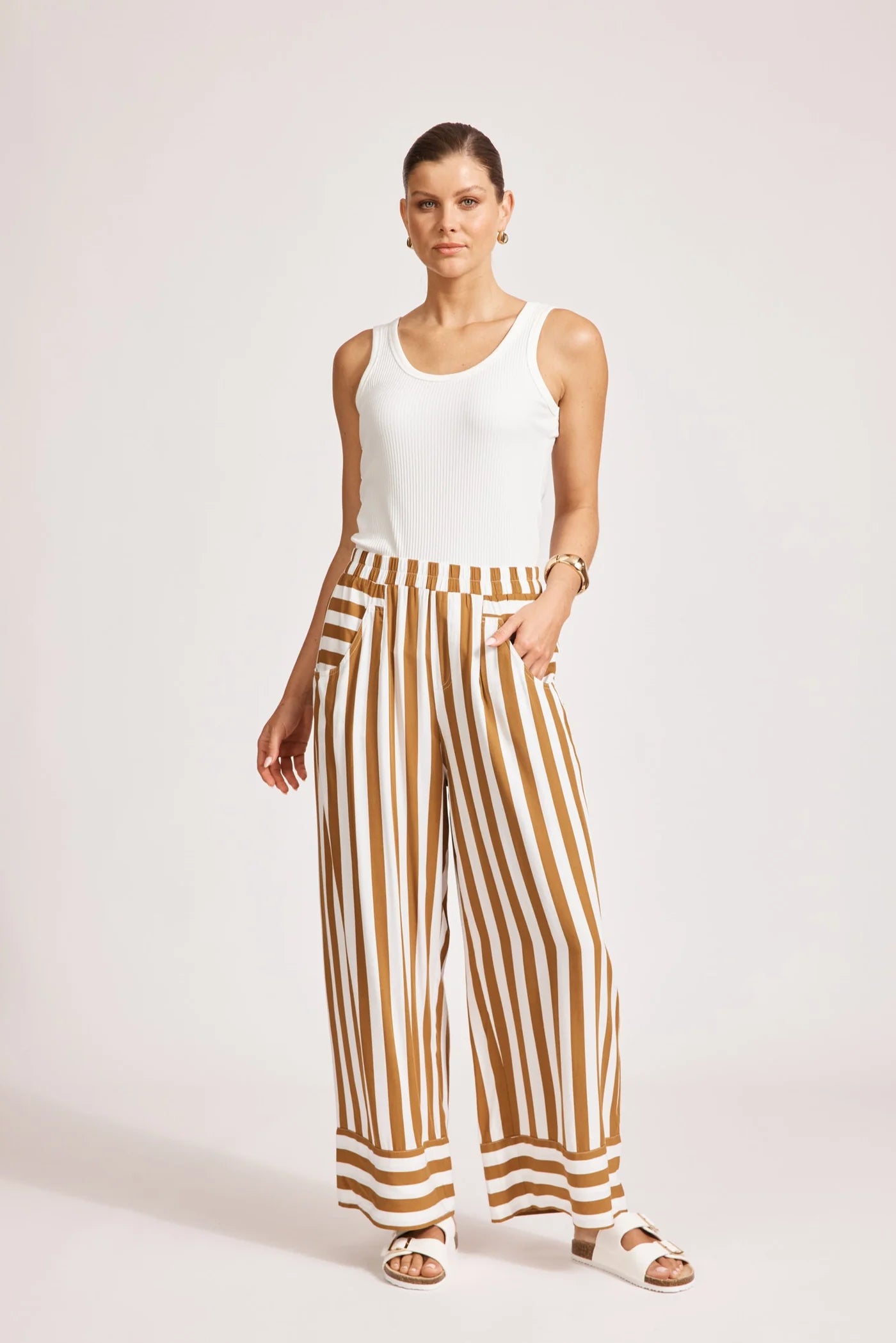 Eb & Ive Treville Stripe Pant Caramel