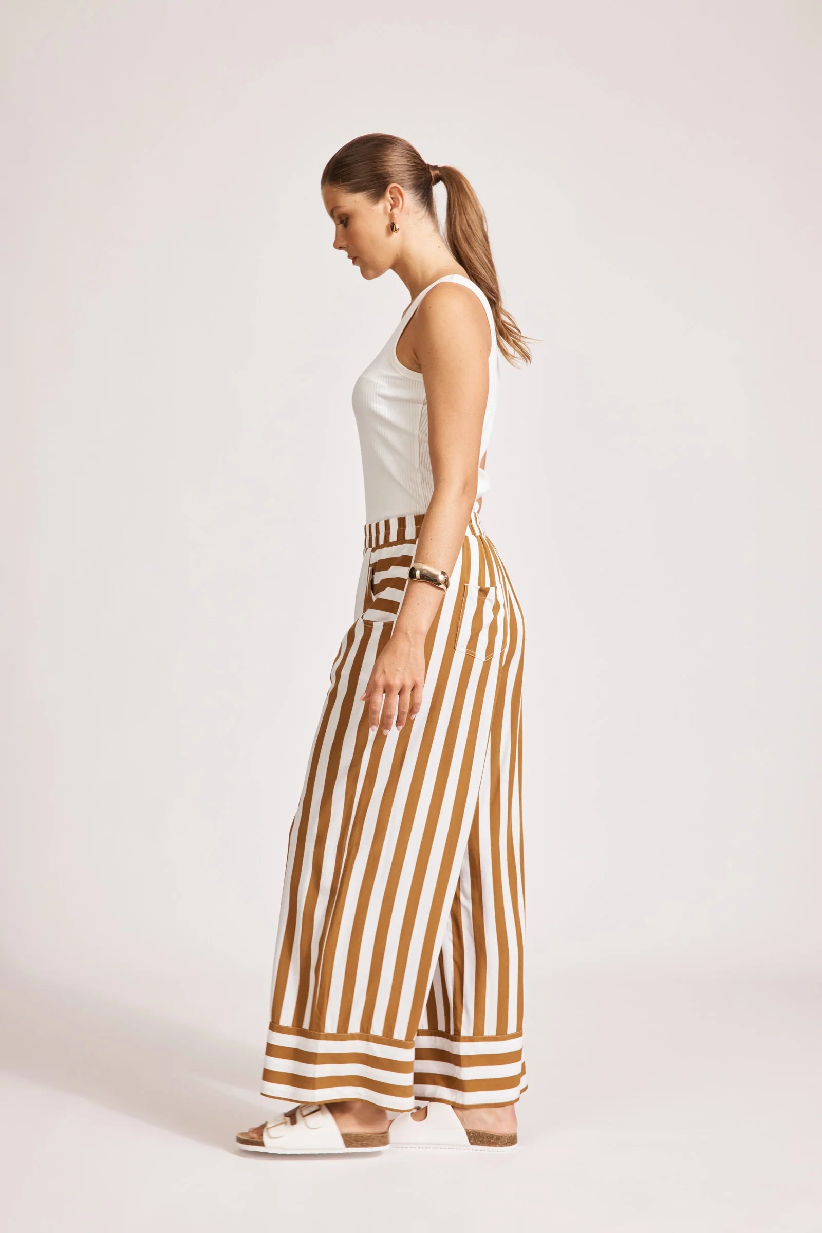Eb & Ive Treville Stripe Pant Caramel