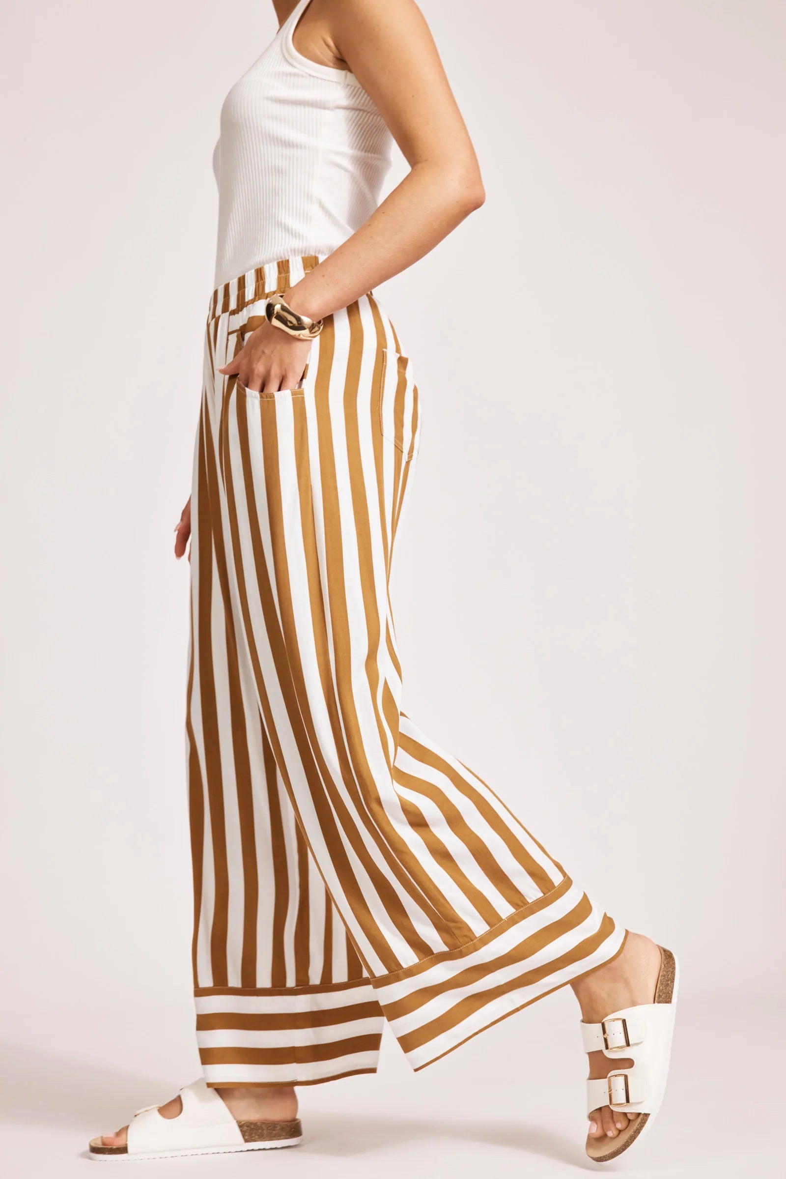 Eb & Ive Treville Stripe Pant Caramel