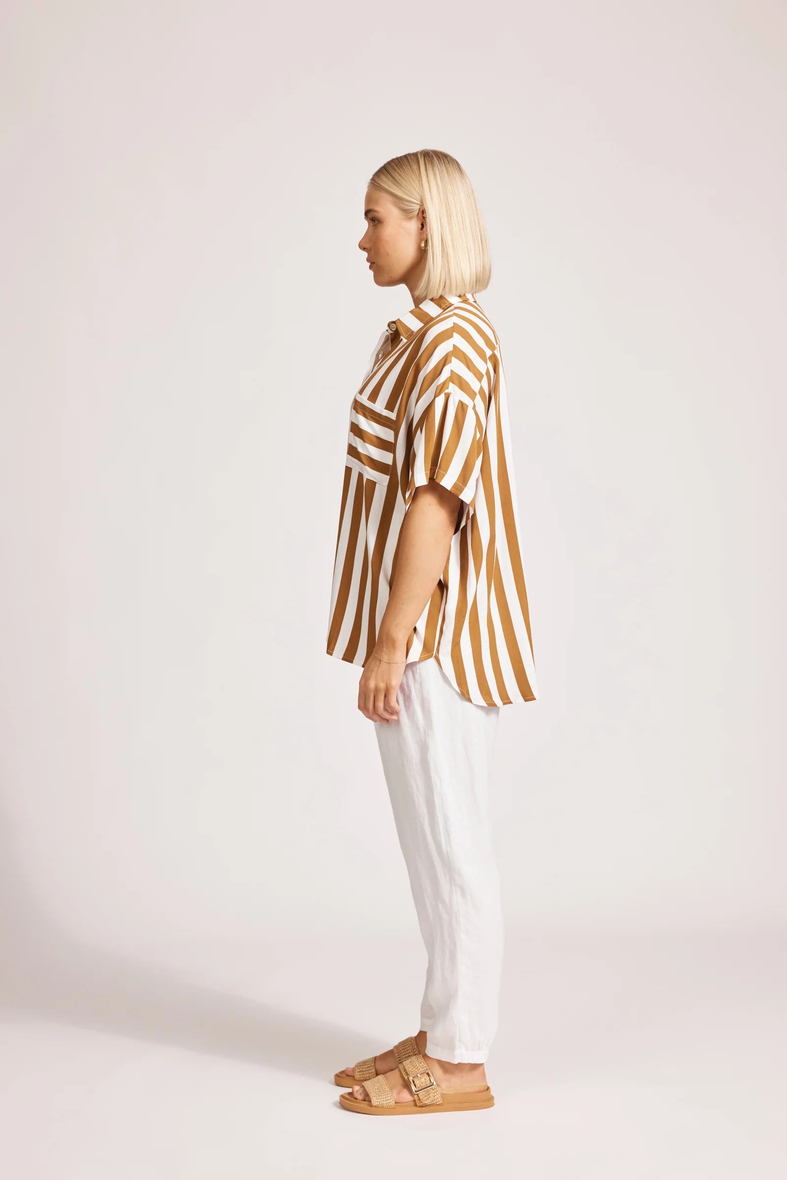 Eb & Ive Treville Stripe Shirt Caramel