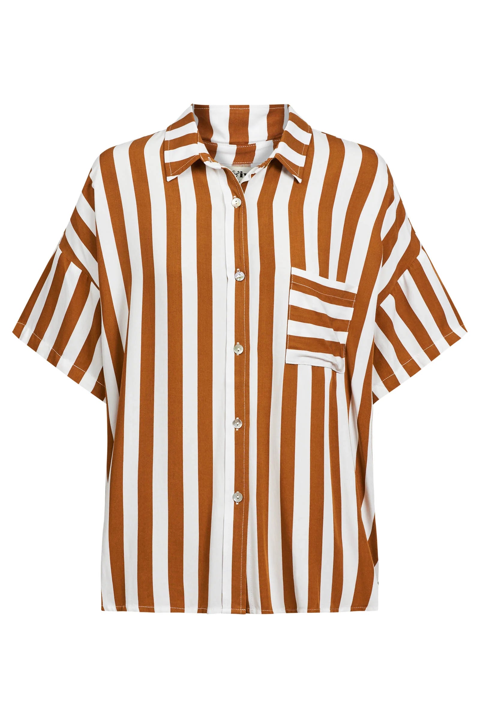 Eb & Ive Treville Stripe Shirt Caramel