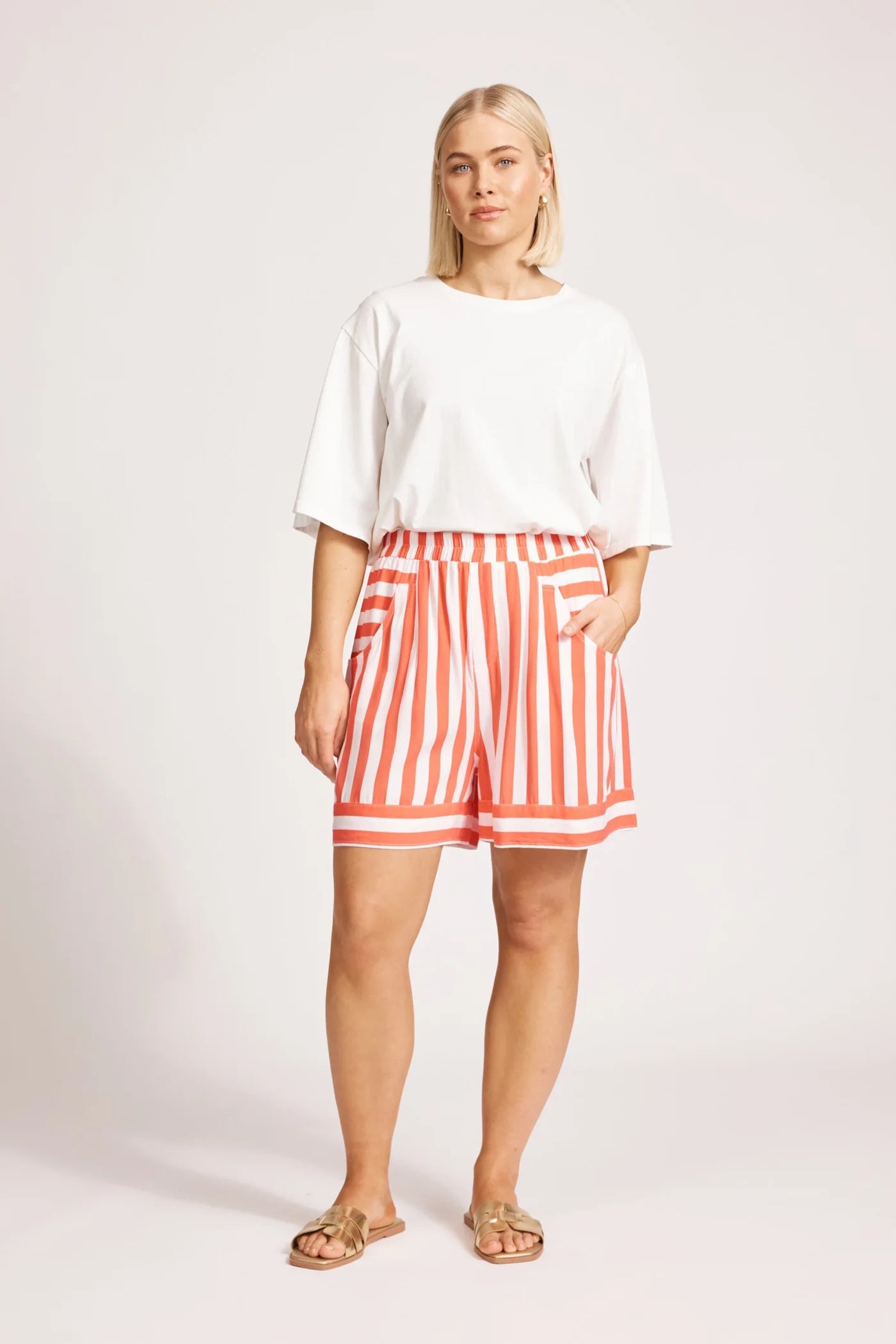 Eb & Ive Treville Stripe Short Coral
