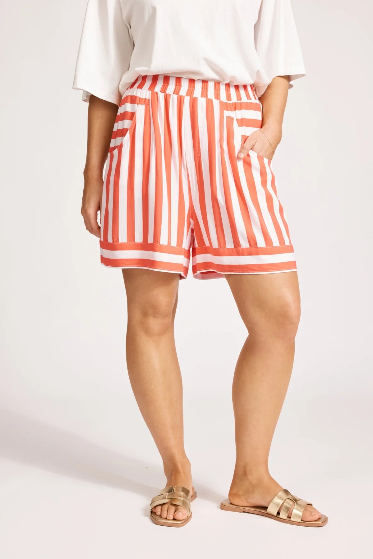 Eb & Ive Treville Stripe Short Coral