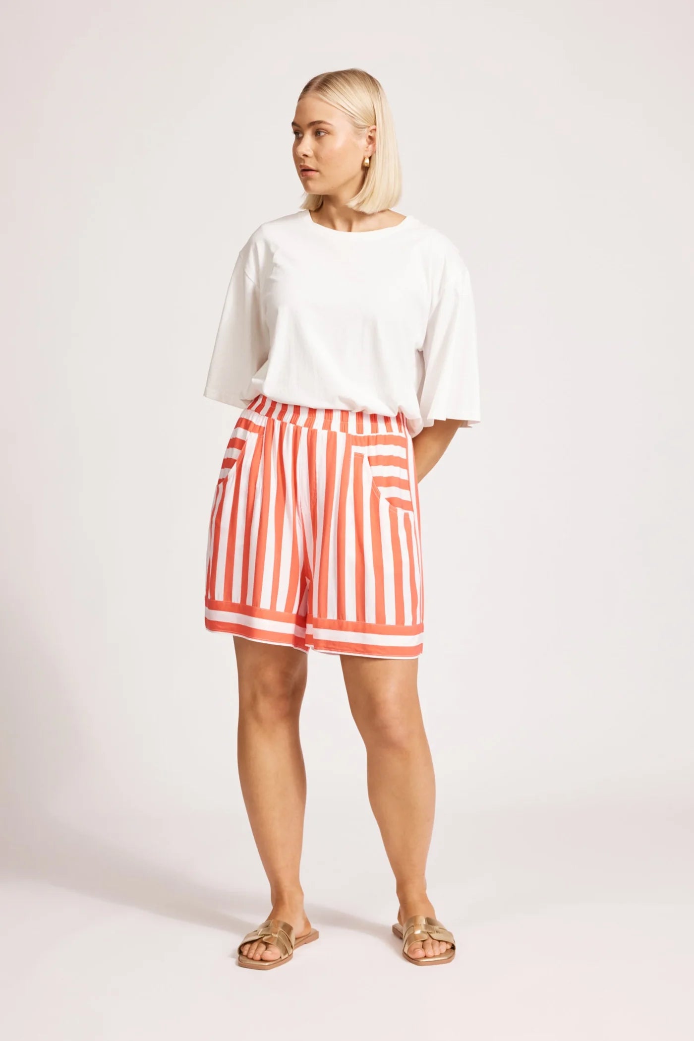 Eb & Ive Treville Stripe Short Coral