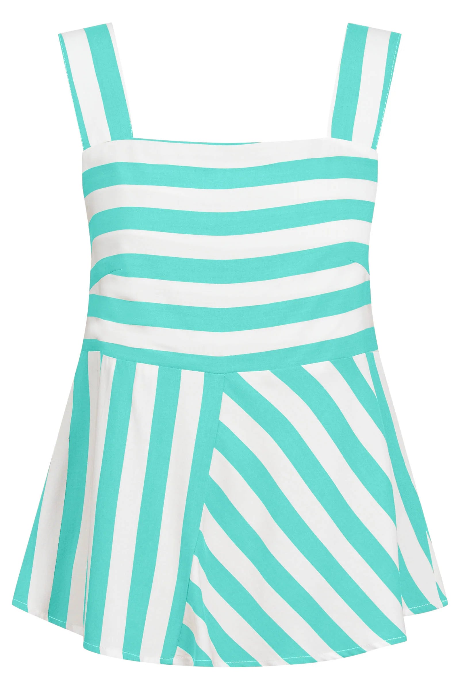 Eb & Ive Treville Stripe Tank - Aqua