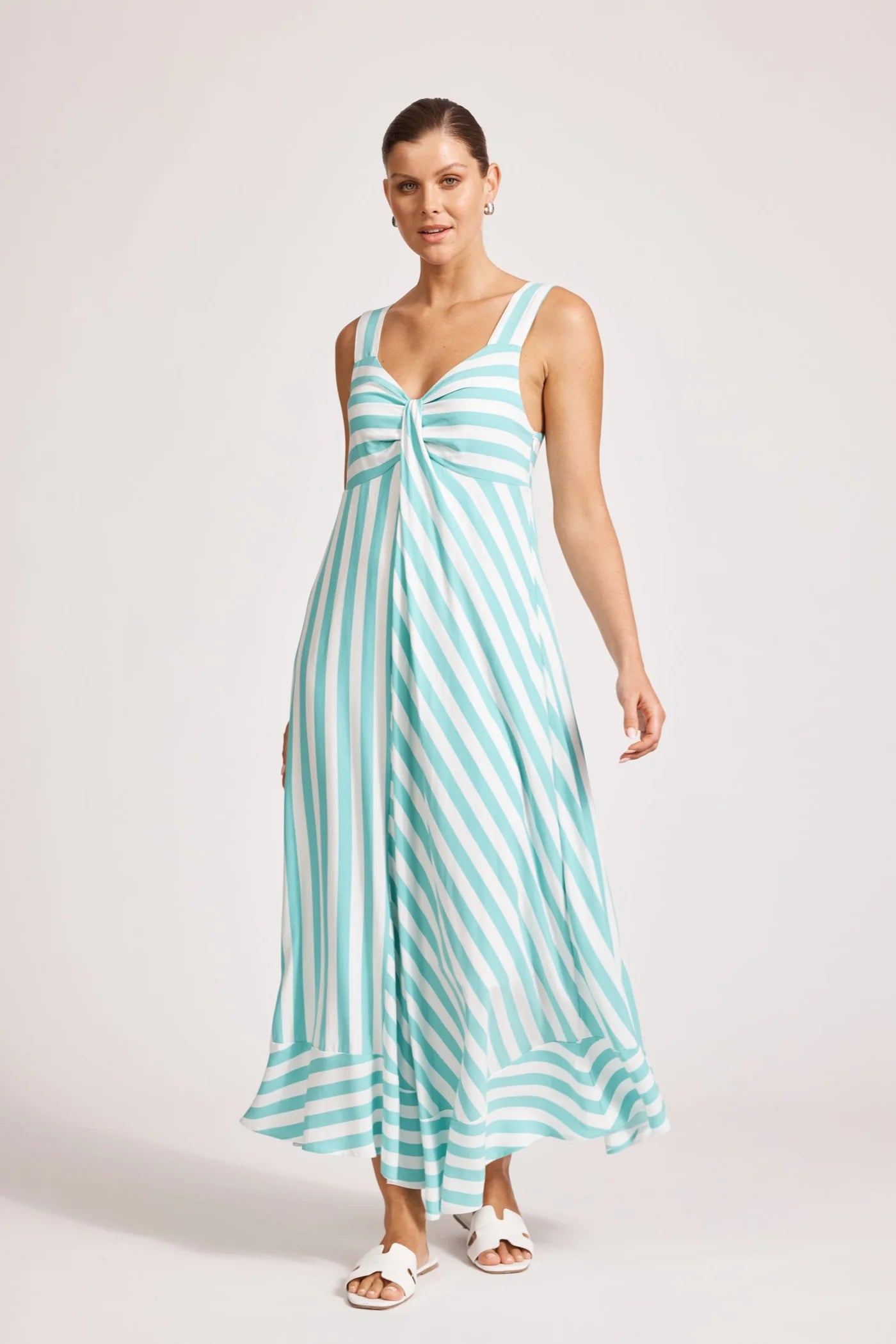 Eb & Ive Treville Stripe Tank Maxi Dress Aqua