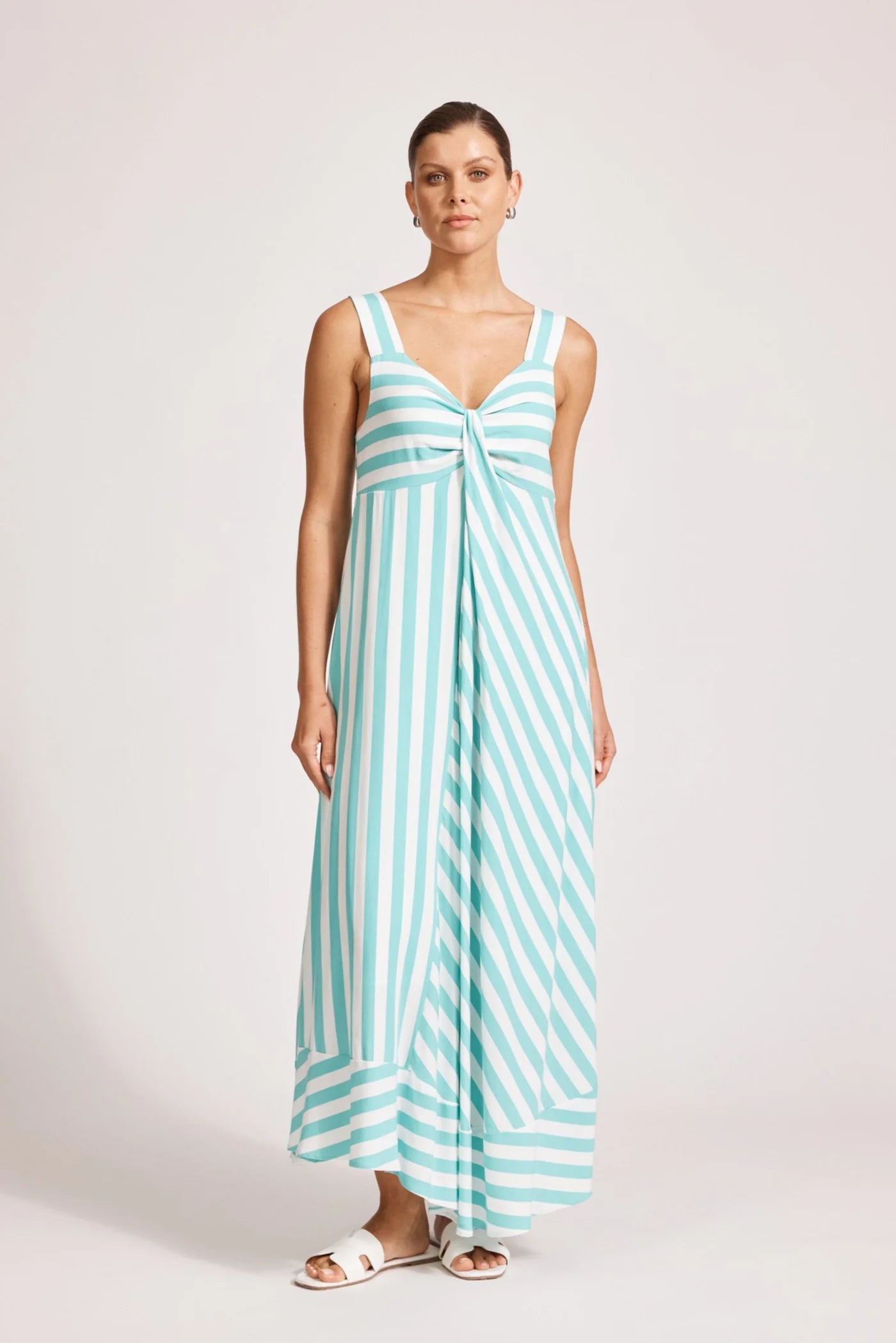 Eb & Ive Treville Stripe Tank Maxi Dress Aqua