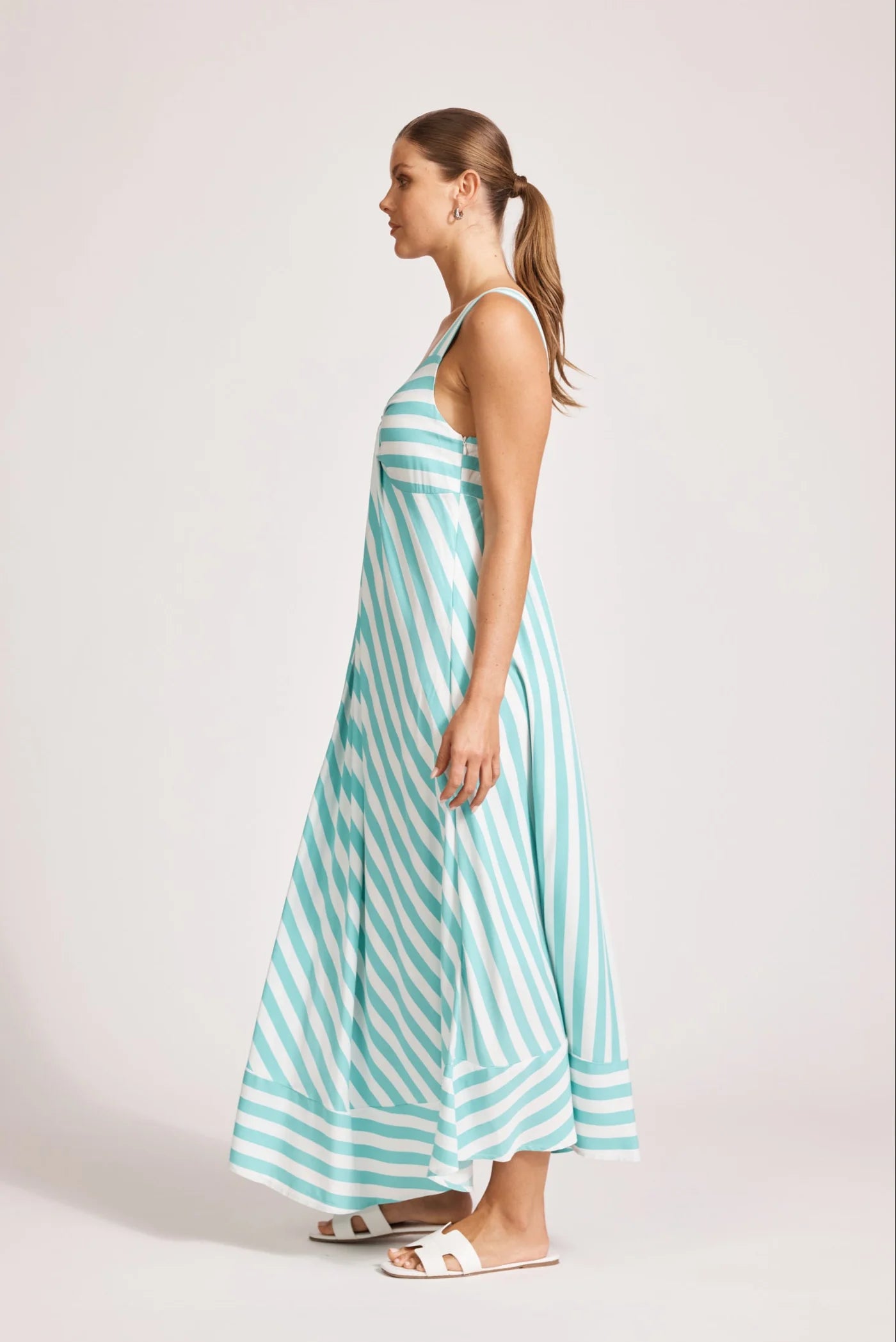Eb & Ive Treville Stripe Tank Maxi Dress Aqua
