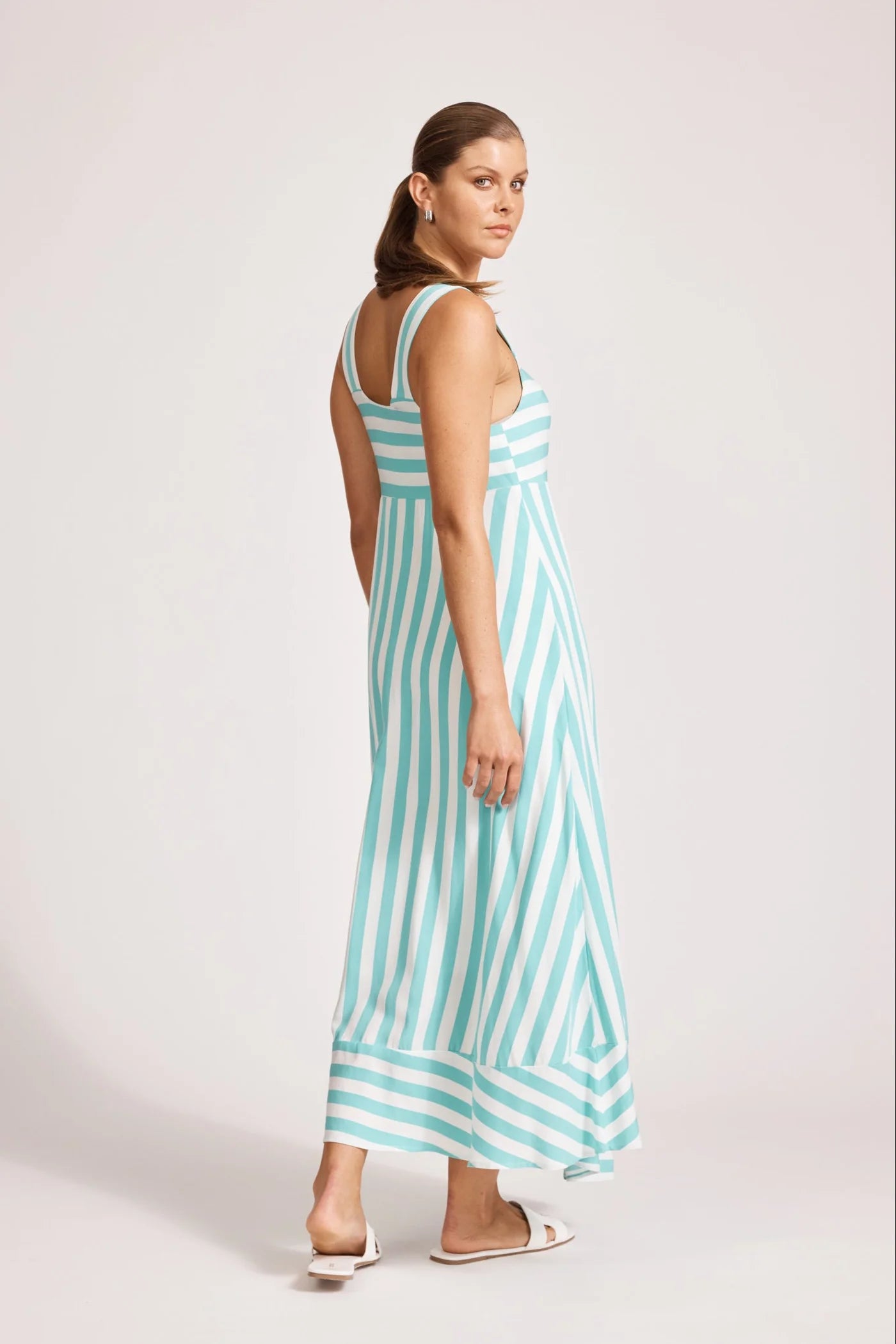 Eb & Ive Treville Stripe Tank Maxi Dress Aqua