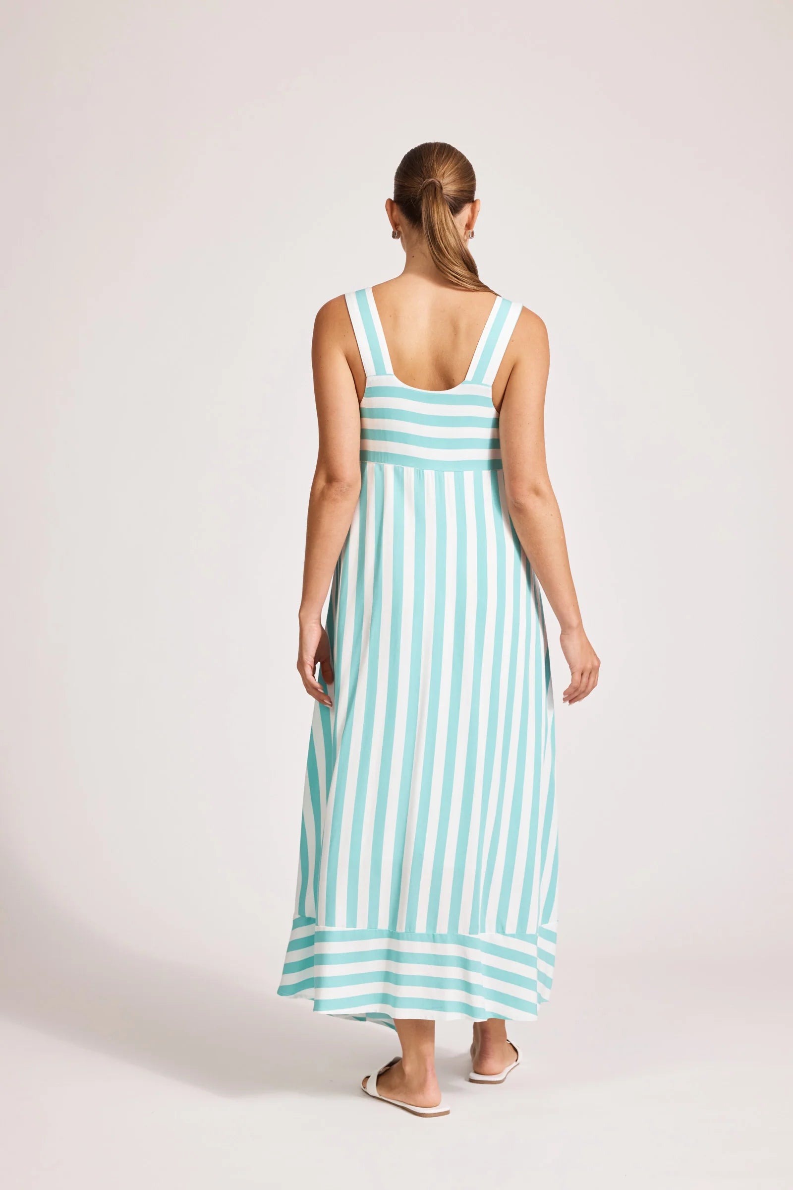 Eb & Ive Treville Stripe Tank Maxi Dress Aqua