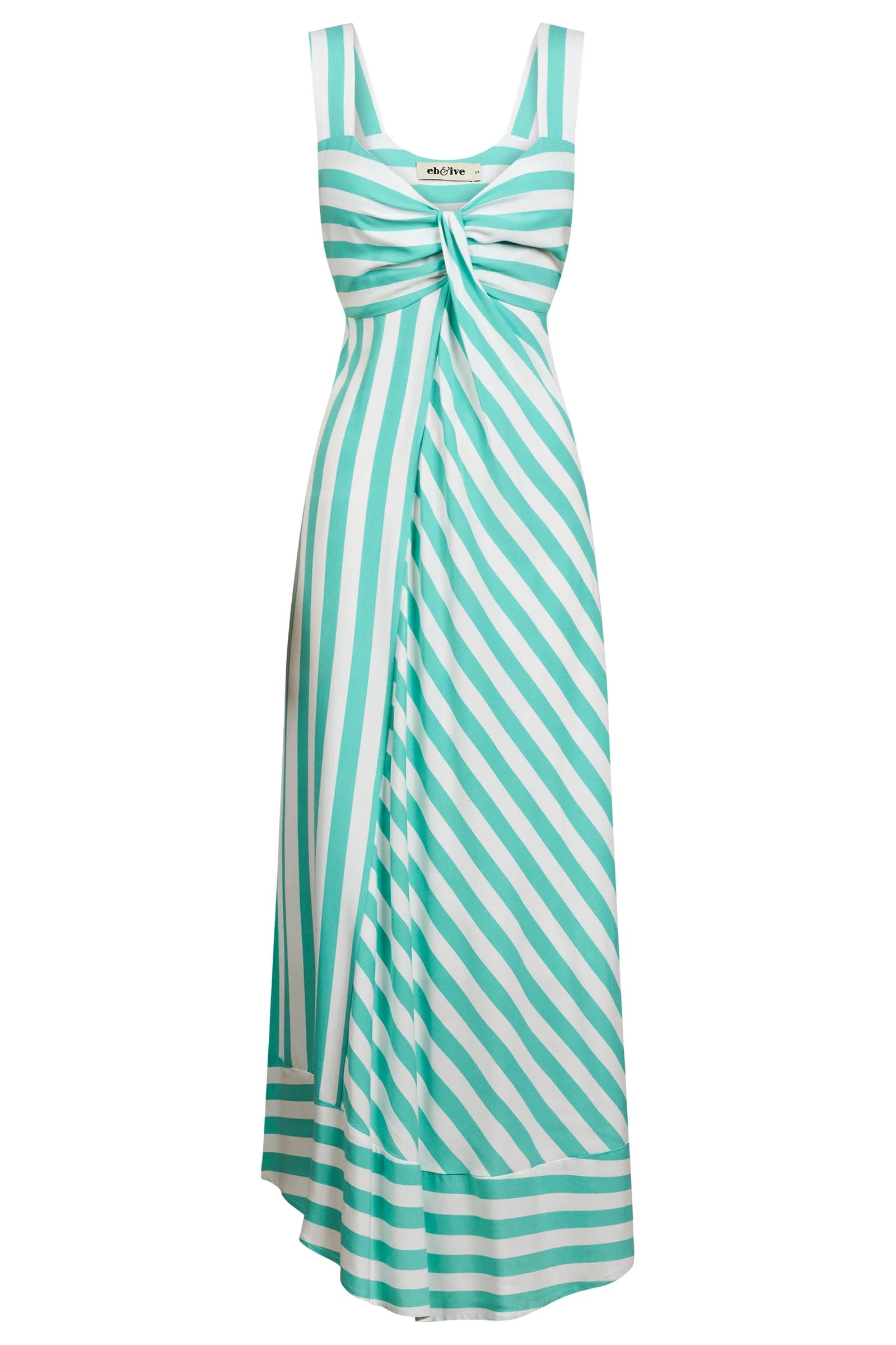 Eb & Ive Treville Stripe Tank Maxi Dress Aqua