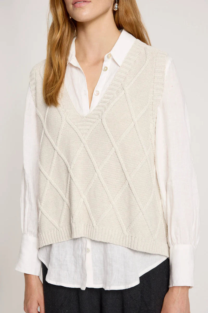 Eb & Ive Liora Knit Vest Bisque