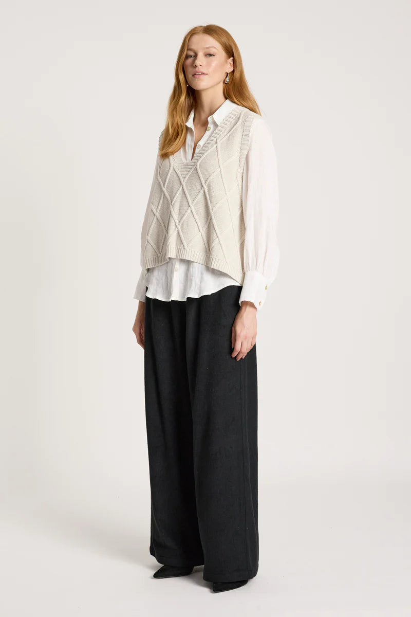 Eb & Ive Liora Knit Vest Bisque