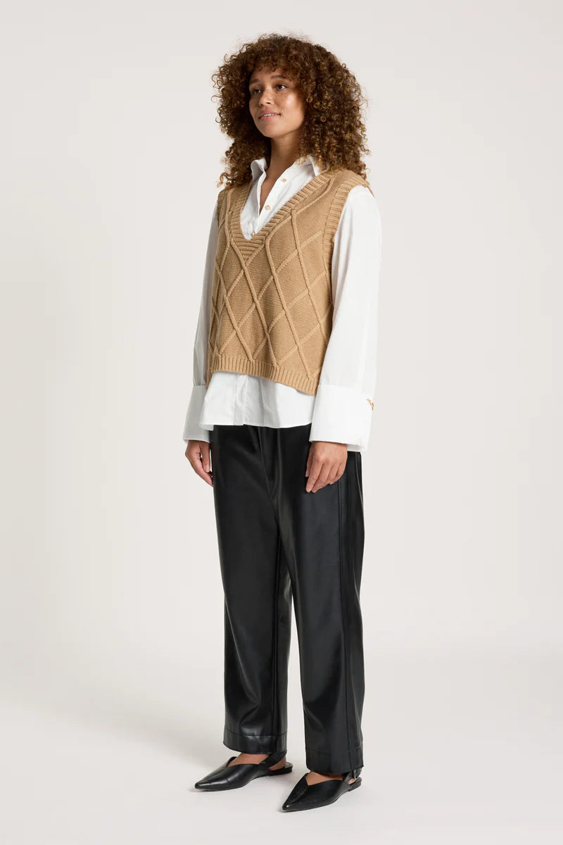 Eb & Ive Liora Knit Vest Mocha