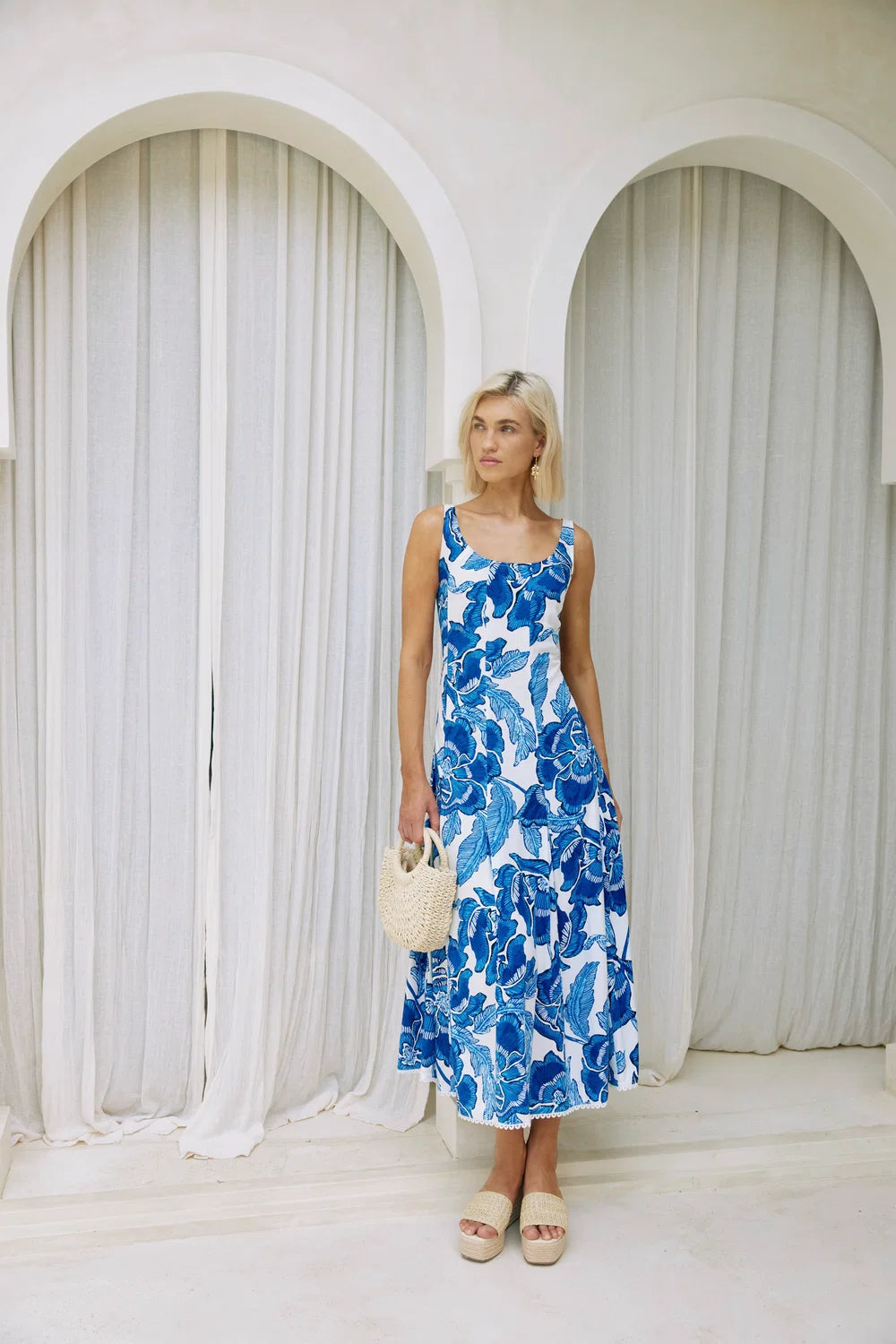Eb & Ive Gaia Tank Maxi Dress Azure