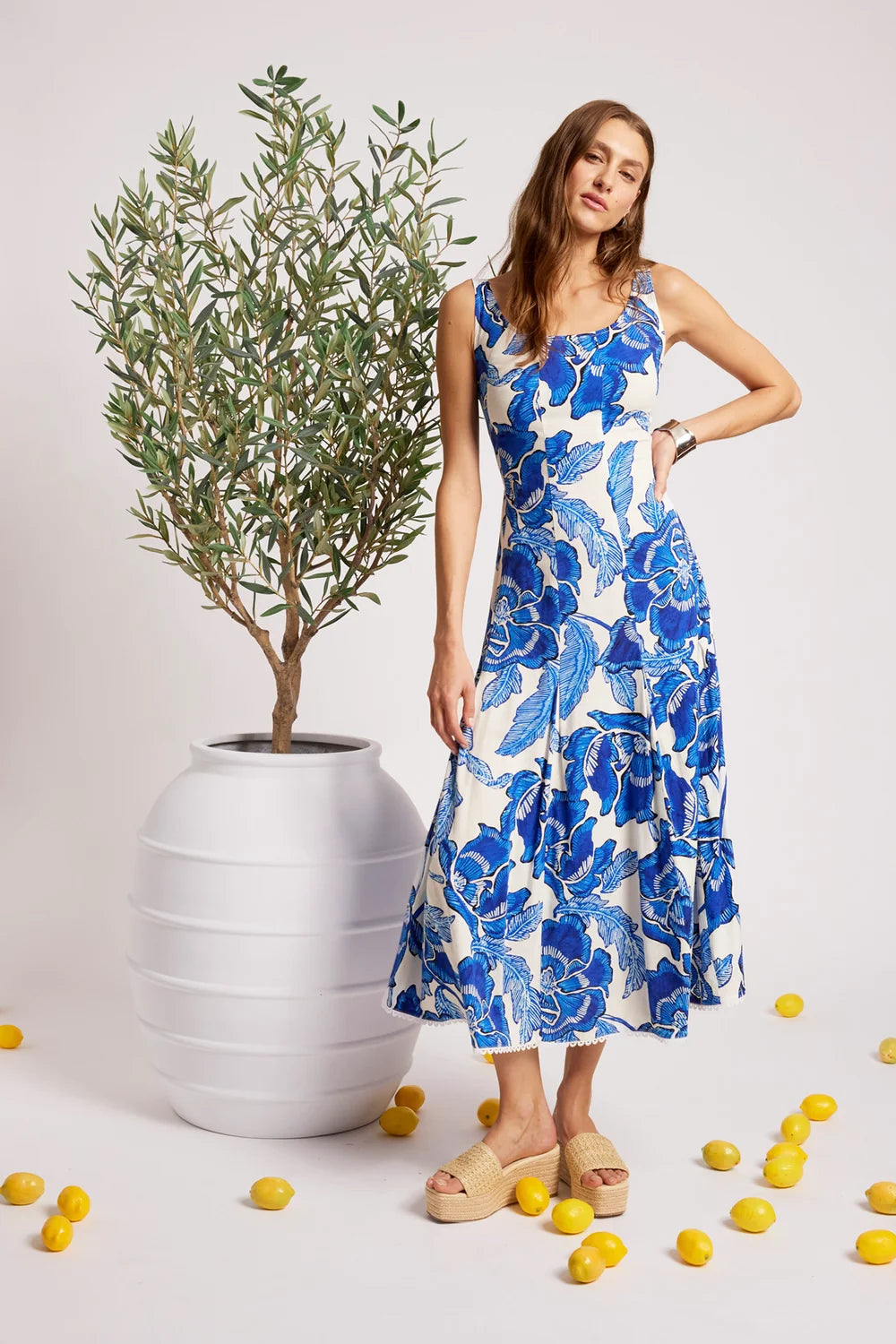 Eb & Ive Gaia Tank Maxi Dress Azure