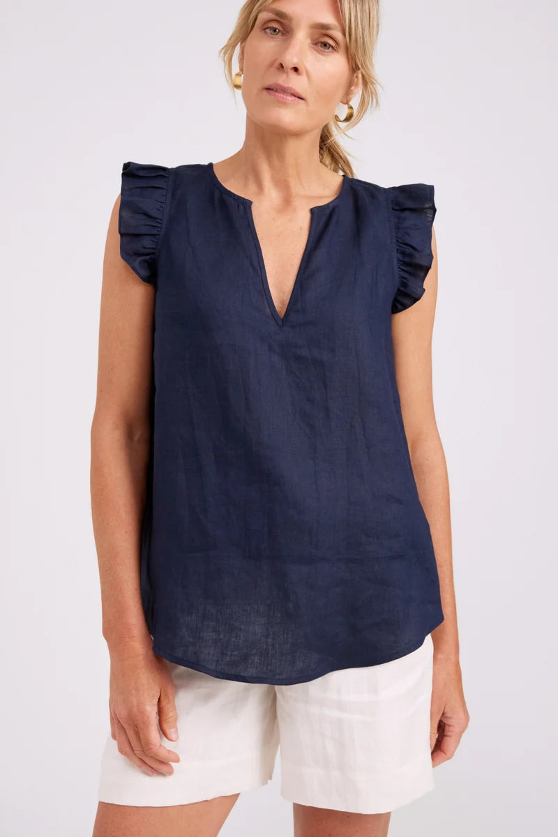 Eb & Ive Studio Frill Tank Navy