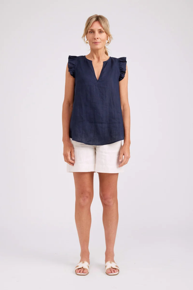 Eb & Ive Studio Frill Tank Navy