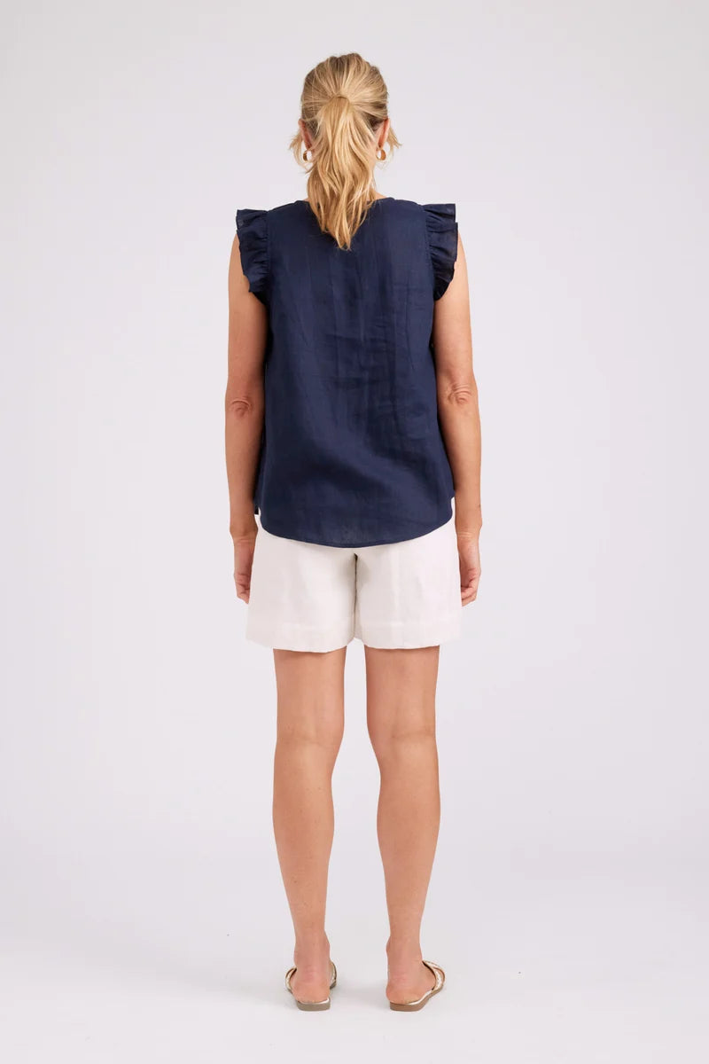 Eb & Ive Studio Frill Tank Navy