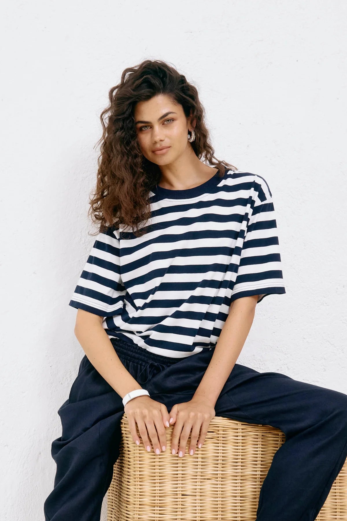 Eb & Ive Studio Stripe Tshirt Indigo