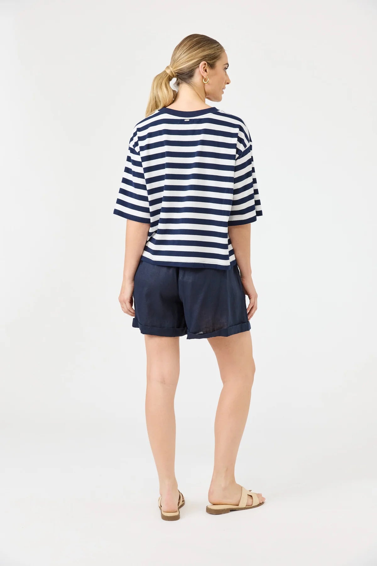 Eb & Ive Studio Stripe Tshirt Indigo