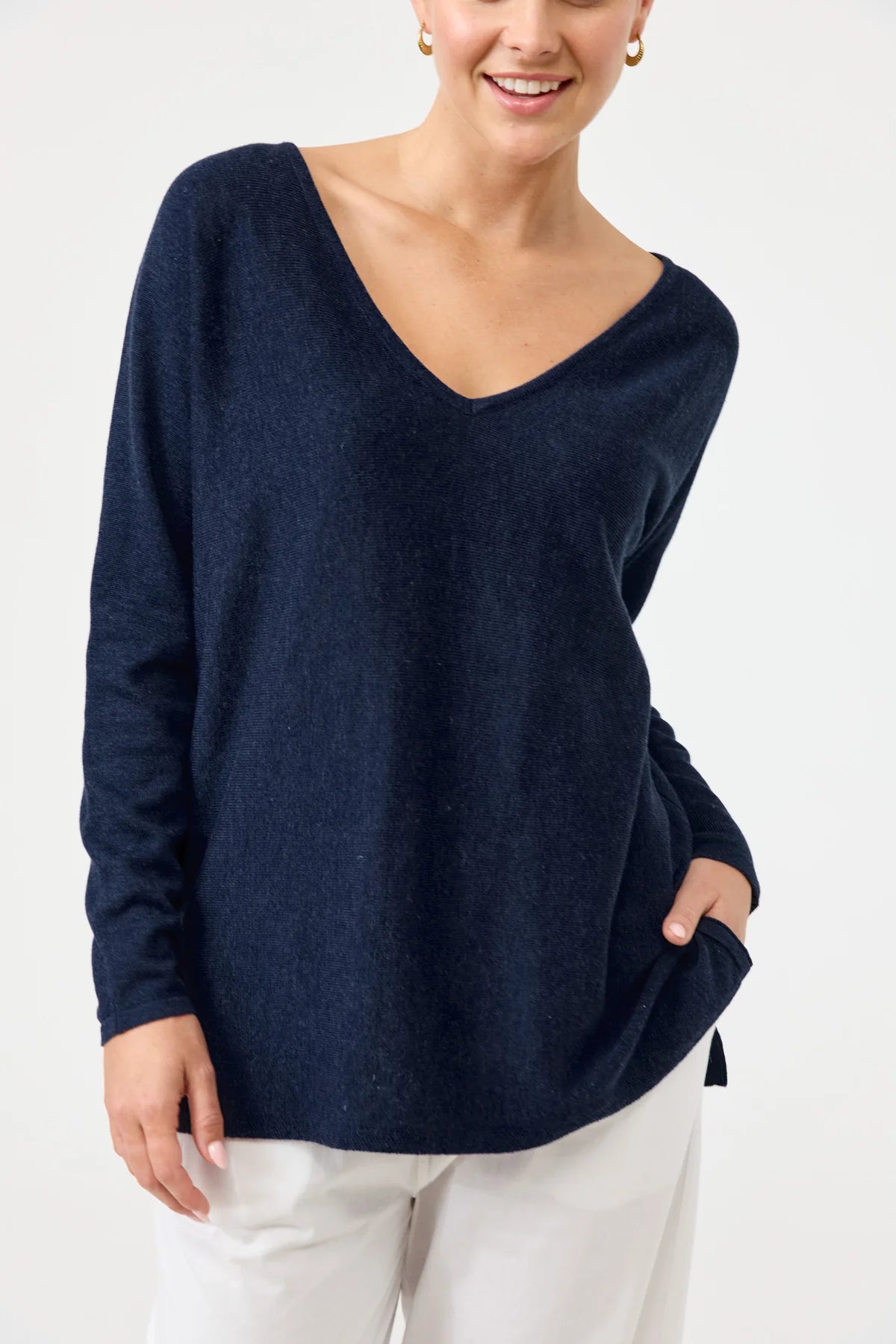 Eb & Ive Studio V Knit Navy