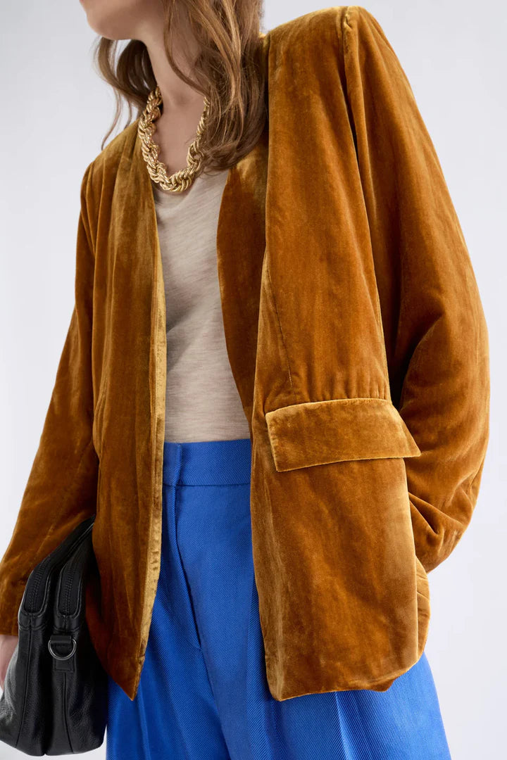 Elk Velvet Soft Blazer Jacket Golden