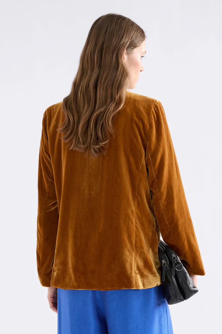 Elk Velvet Soft Blazer Jacket Golden