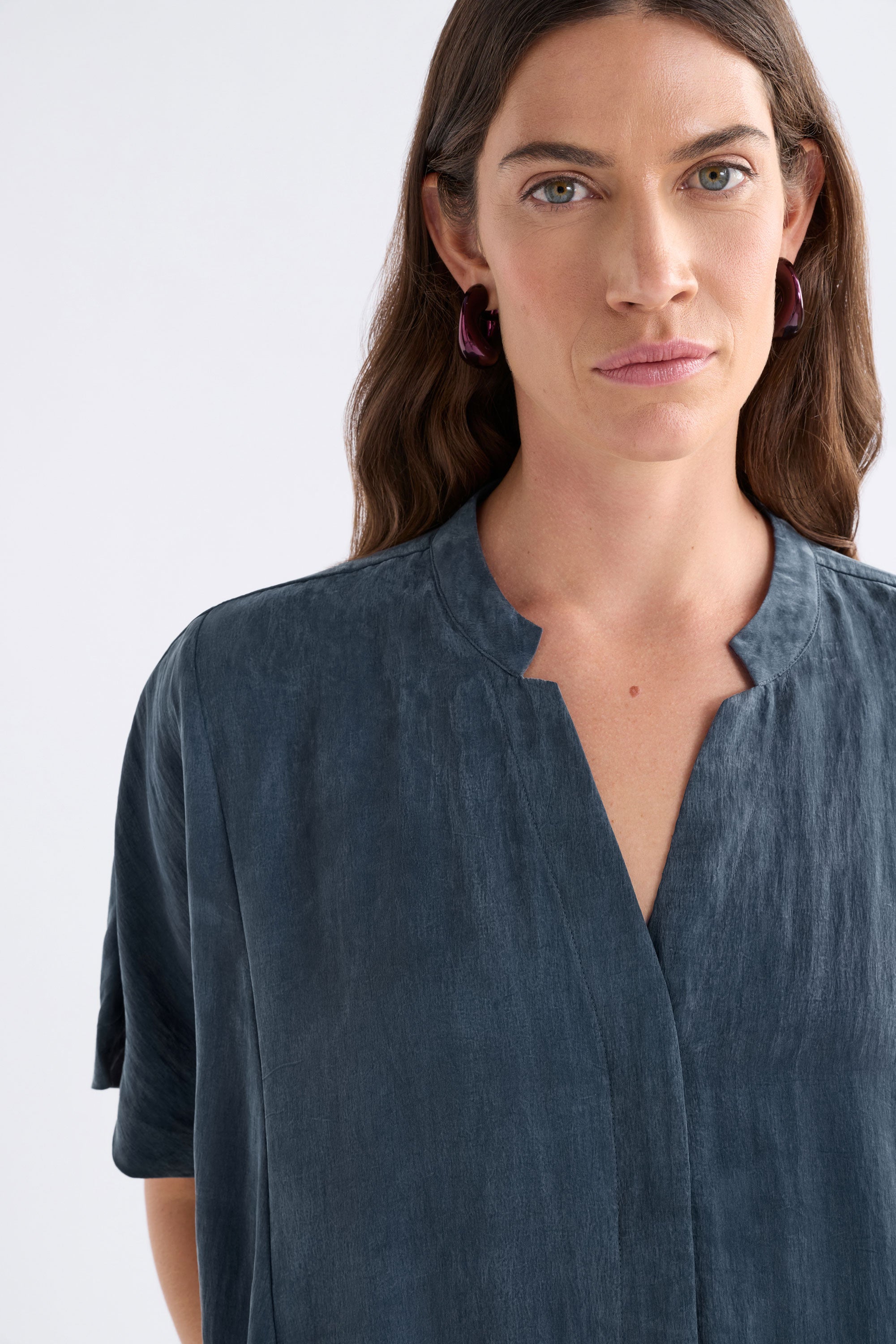Elk Delme Shirt Dress Blue Steel