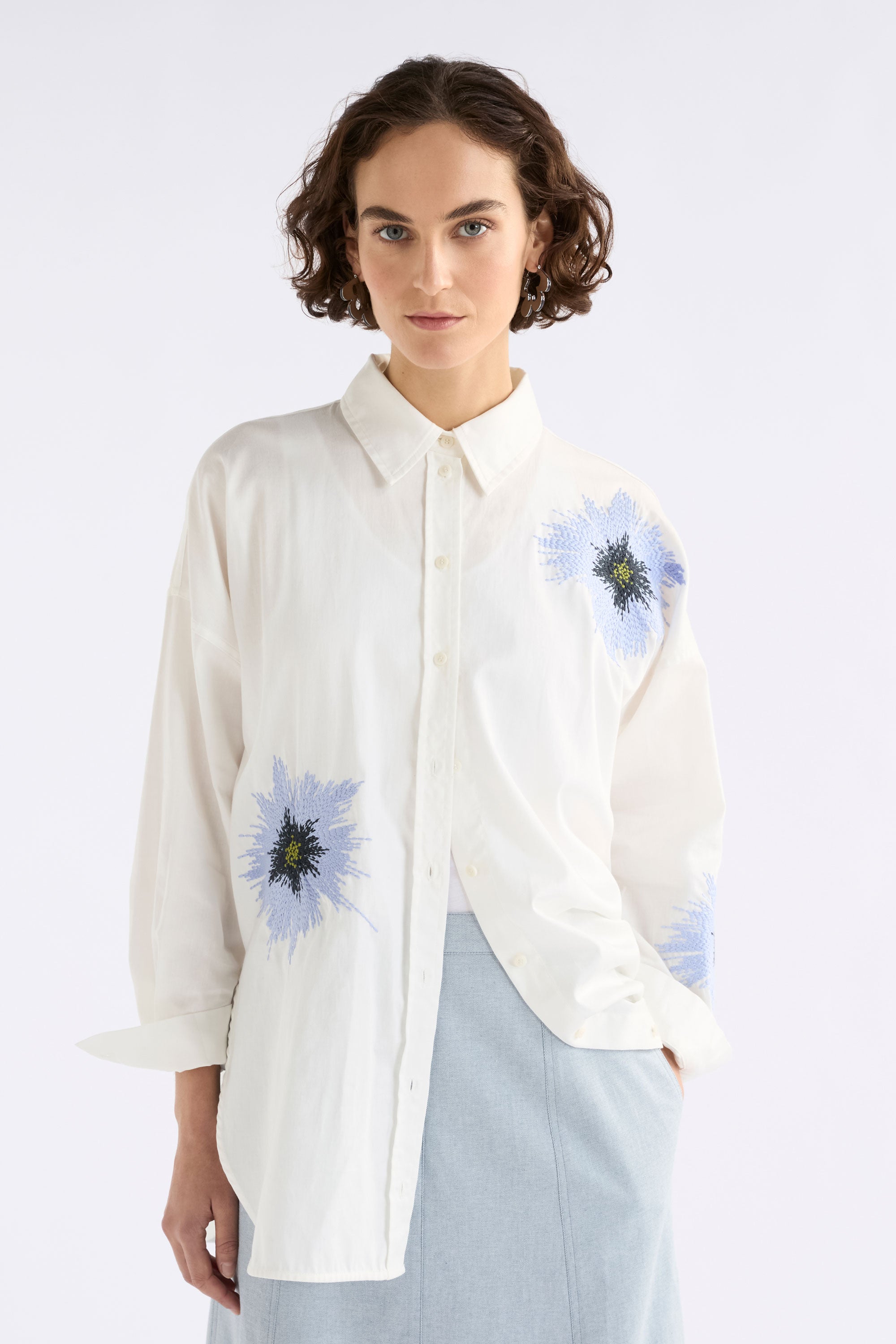 Elk Eiren Relaxed Shirt White Lilac Blue