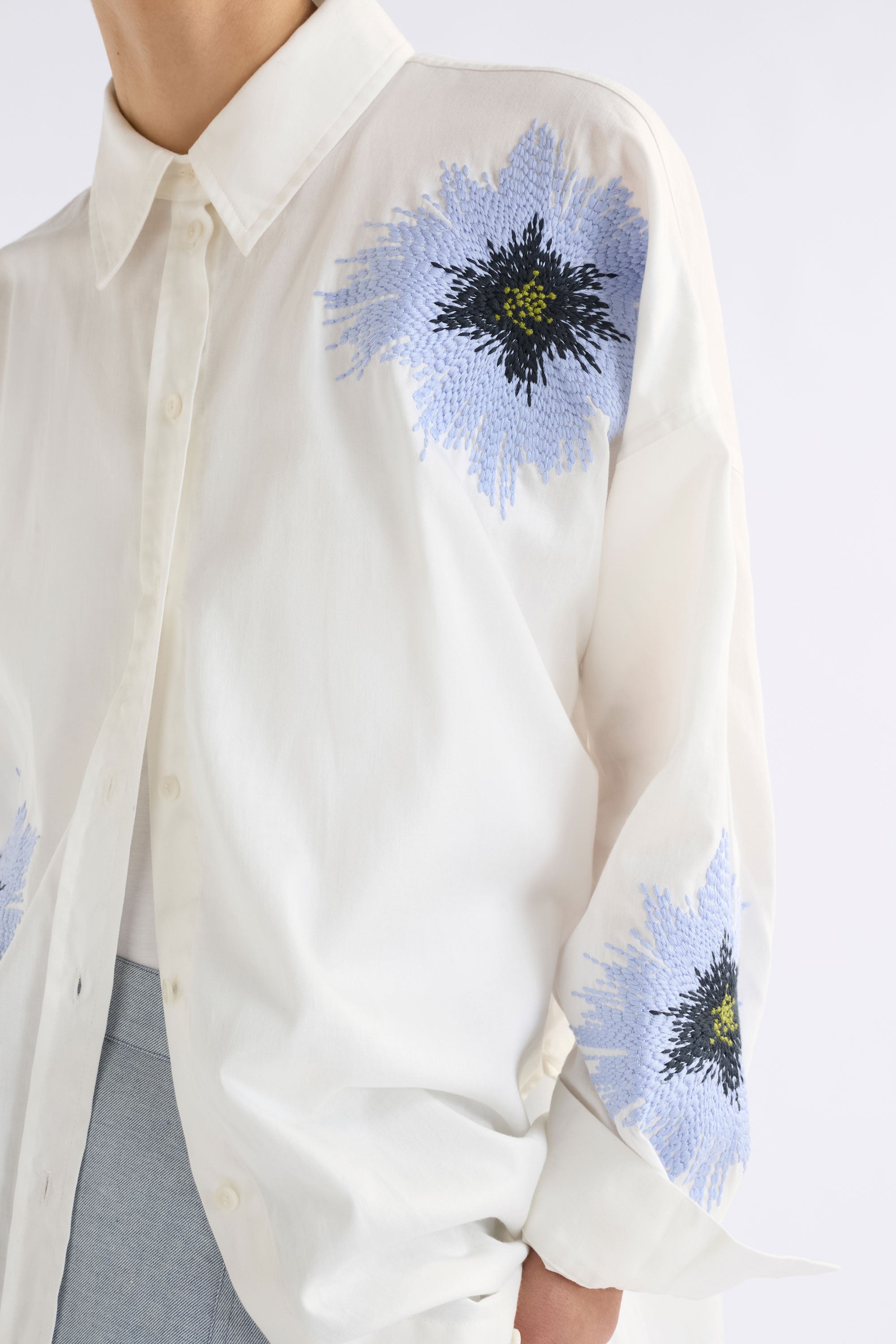 Elk Eiren Relaxed Shirt White Lilac Blue