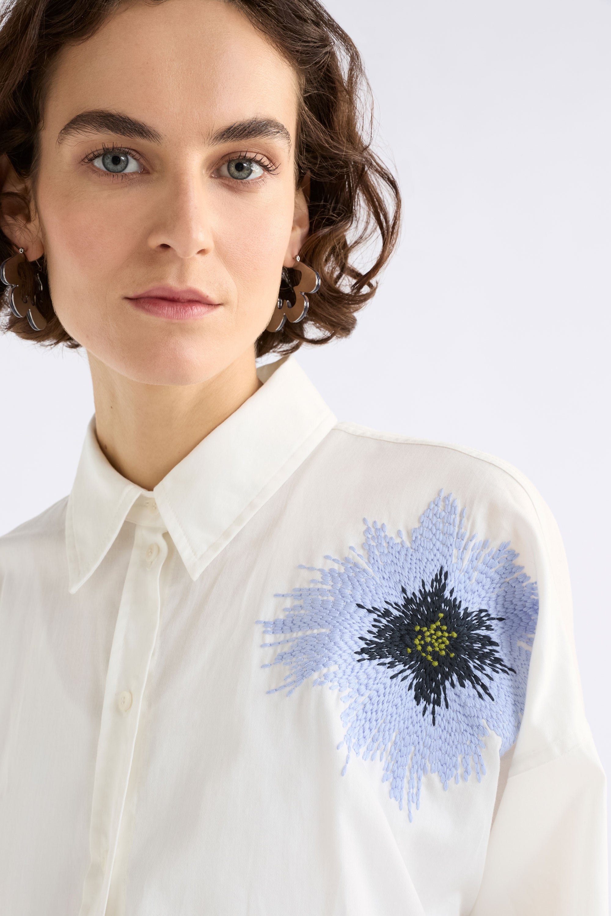 Elk Eiren Relaxed Shirt White Lilac Blue