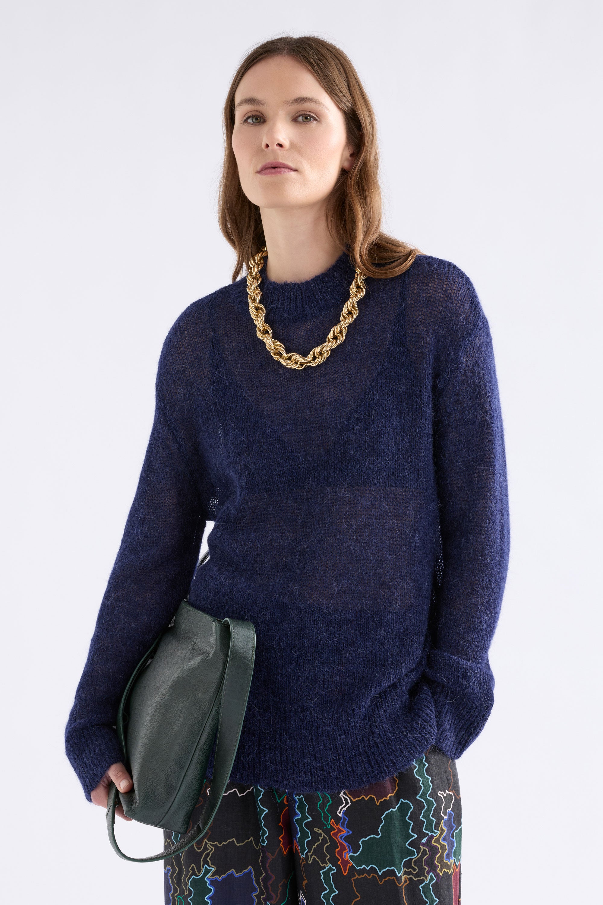 Elk Fjer Sweater Bright Navy