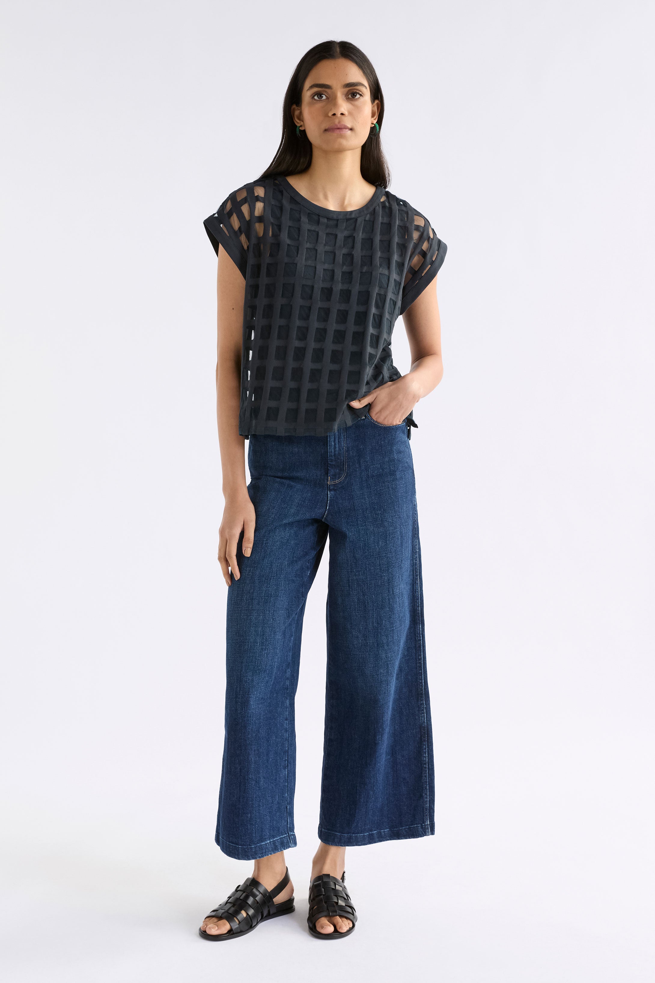 Elk Grid Burnout Top Space Blue