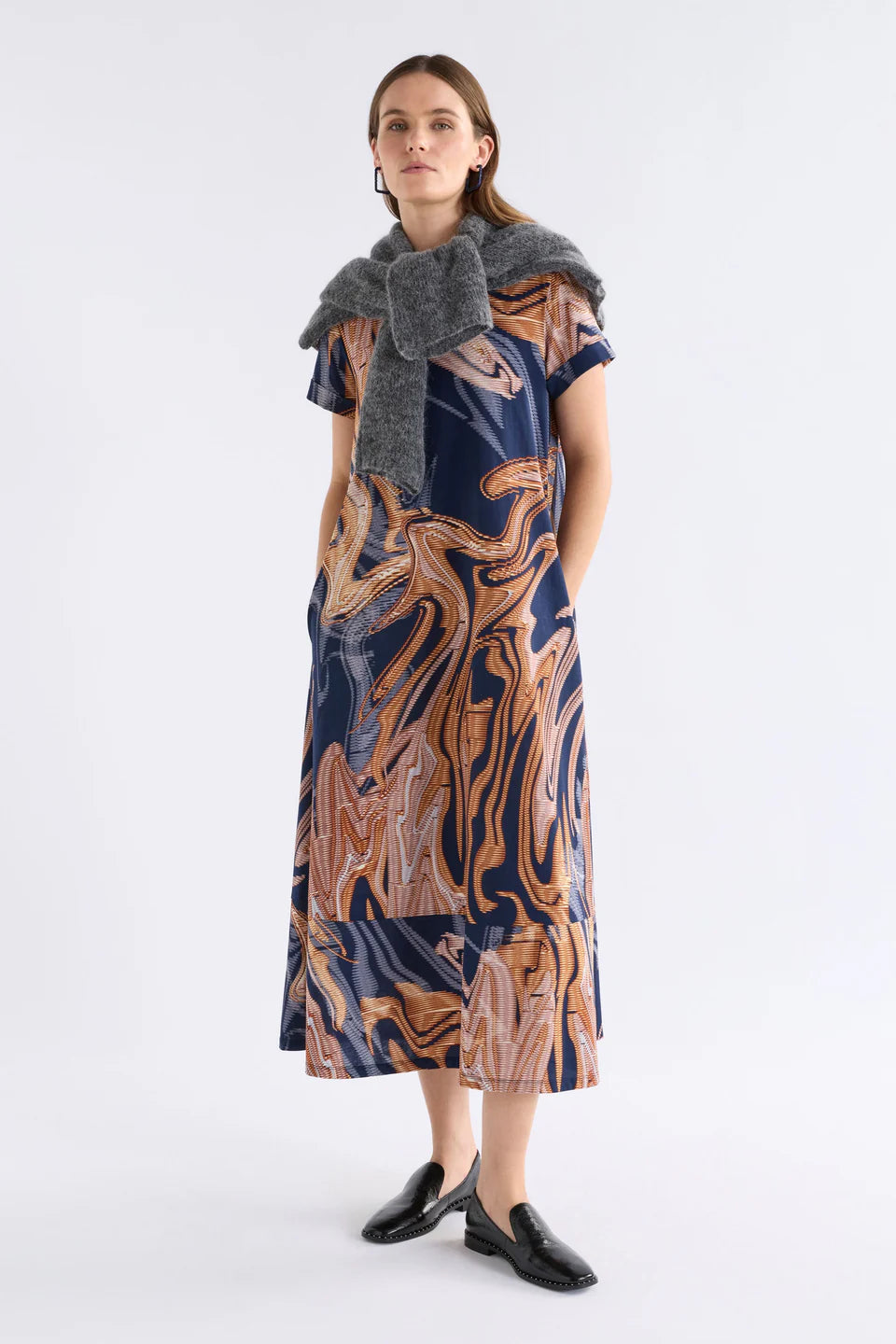 Elk Haki Dress Brandr Print