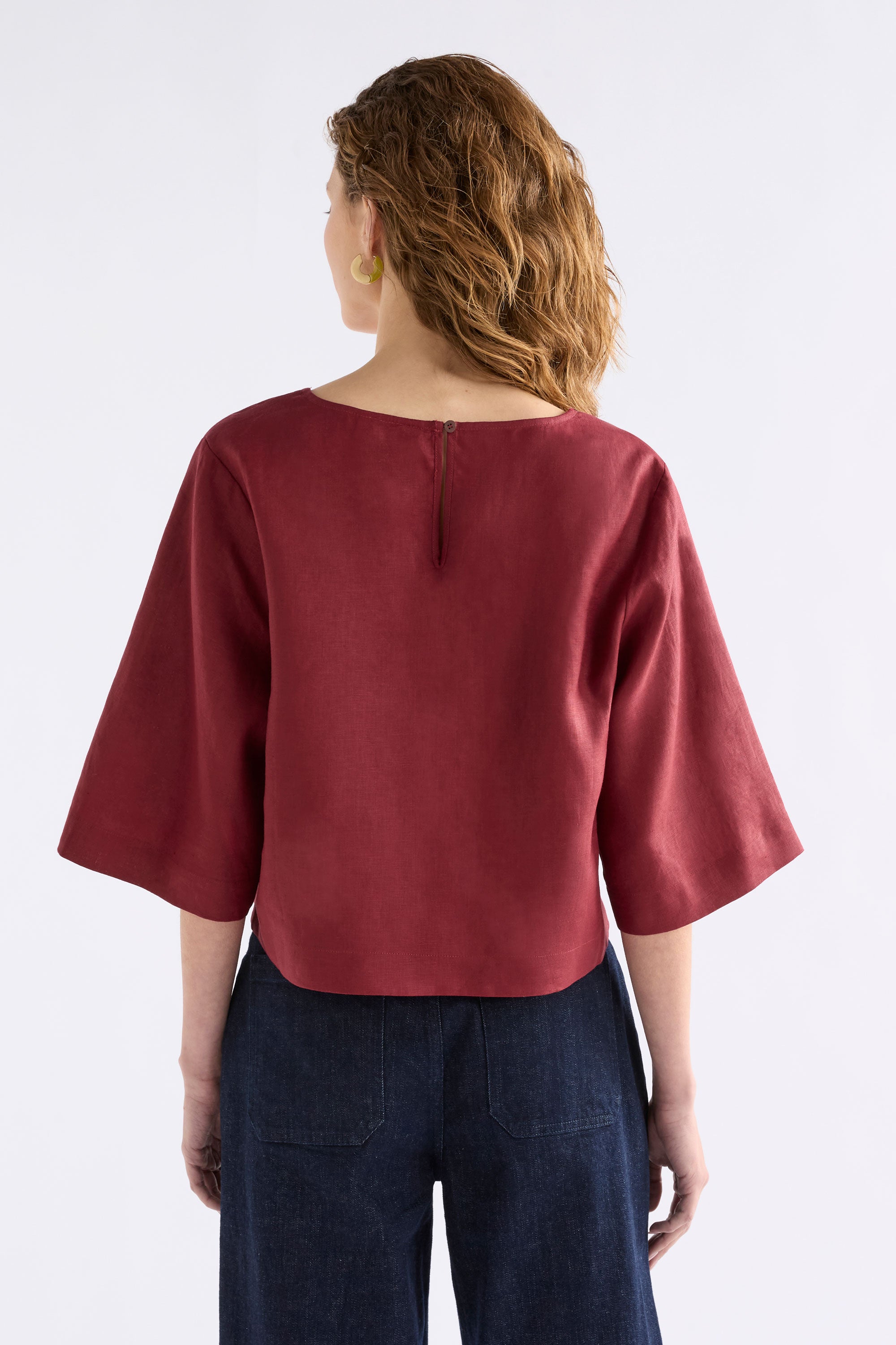 Elk Llinen Light V Neck Bordeaux