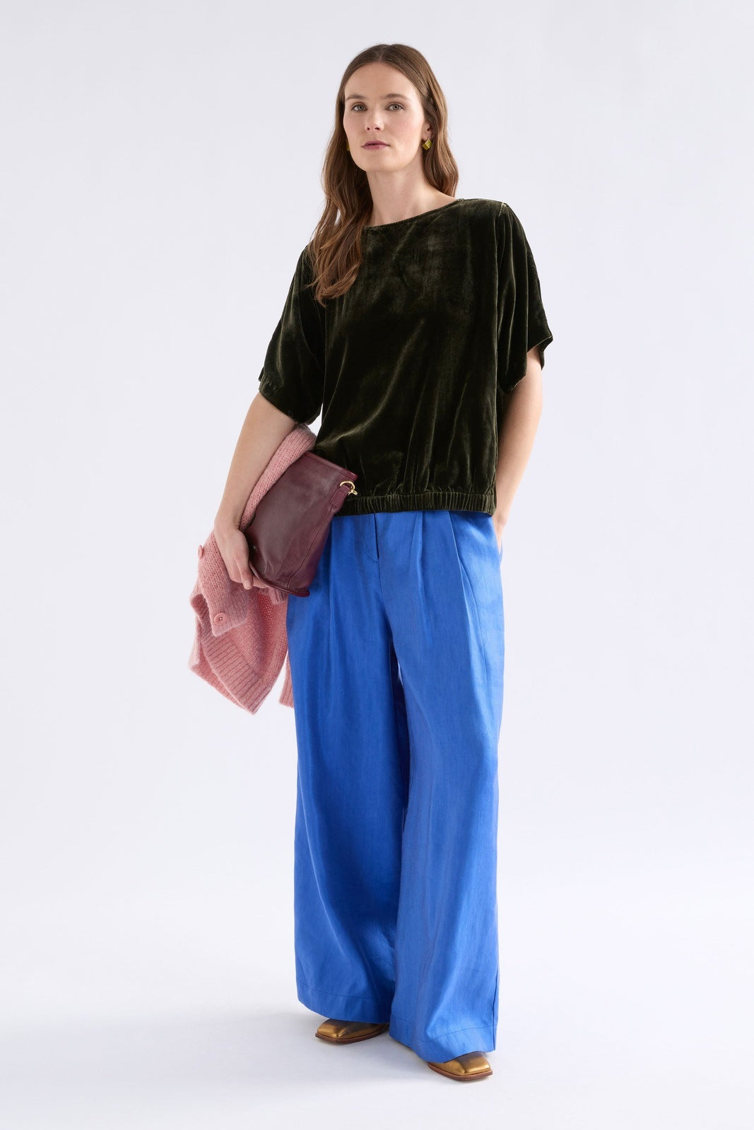Elk Suuri Gathererd Top Deep Olive