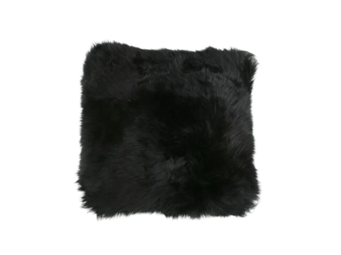 Fibre by Auskin Long Wool Sheepskin Cushion Black