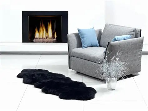 Fibre by Auskin Long Wool Double Rug Black