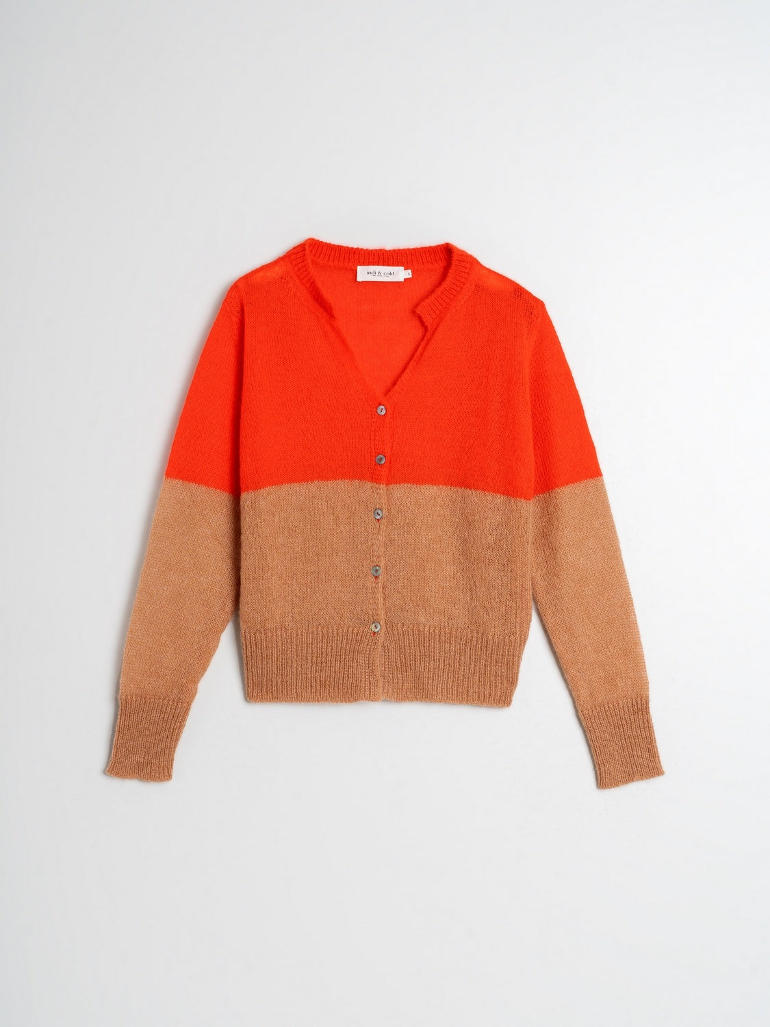 Indi & Cold GB 465 Coral Two Tone Cardigan