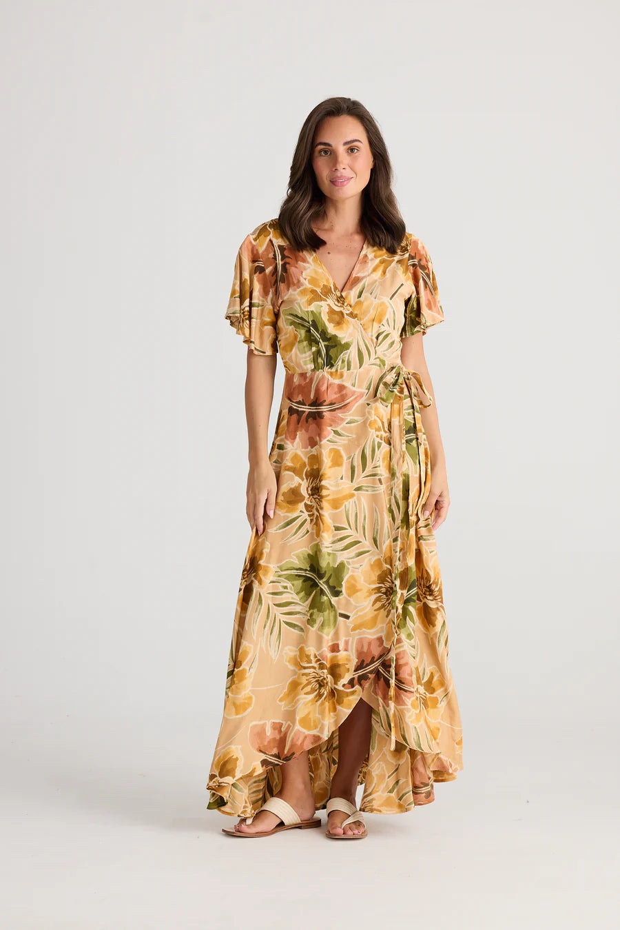 Holiday Tropics Wrap Dress Majesty Palm