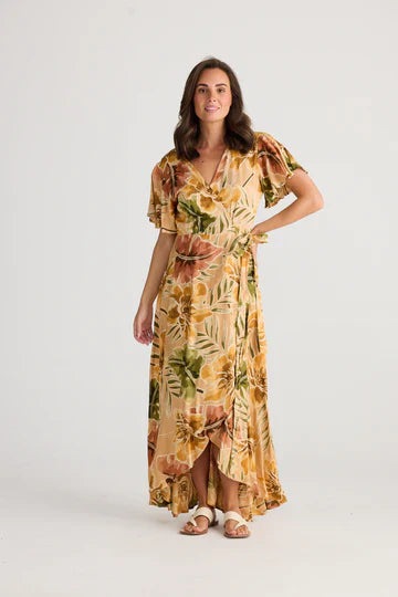 Holiday Tropics Wrap Dress Majesty Palm