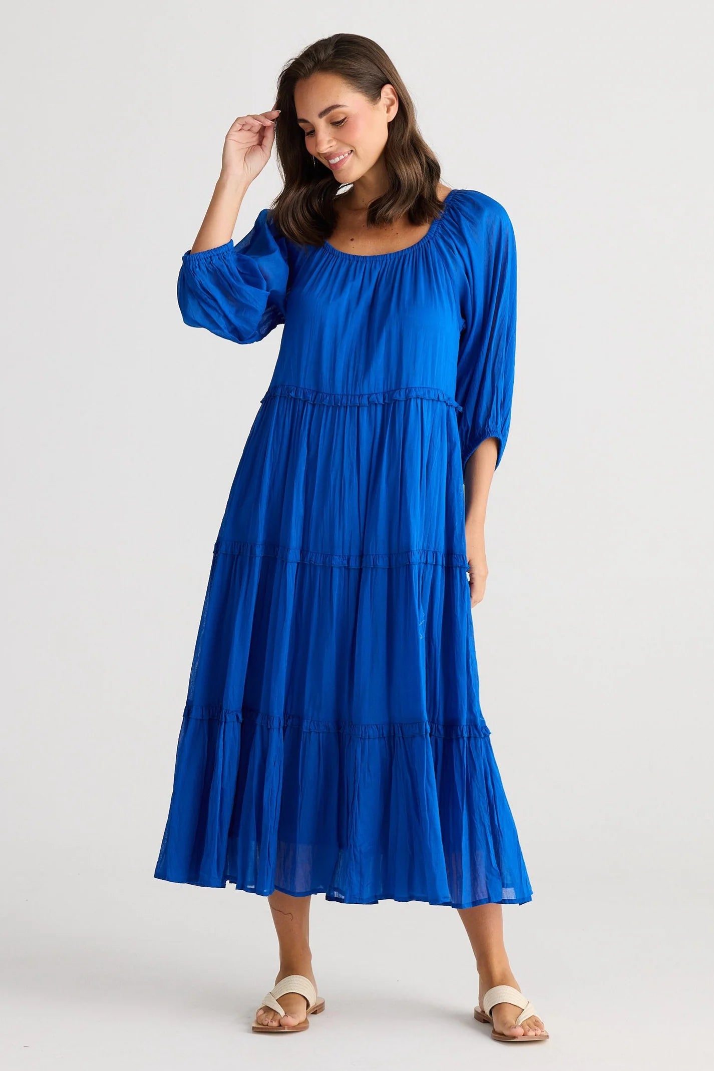 Holiday Grenadine Dress Sapphire