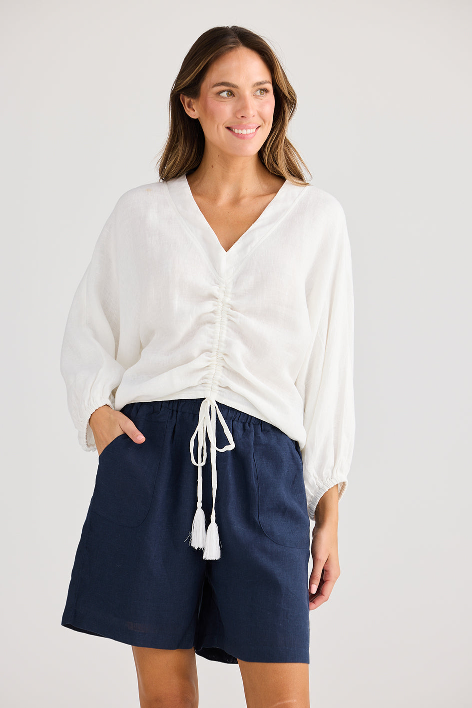 Holiday Happy Hour Top White