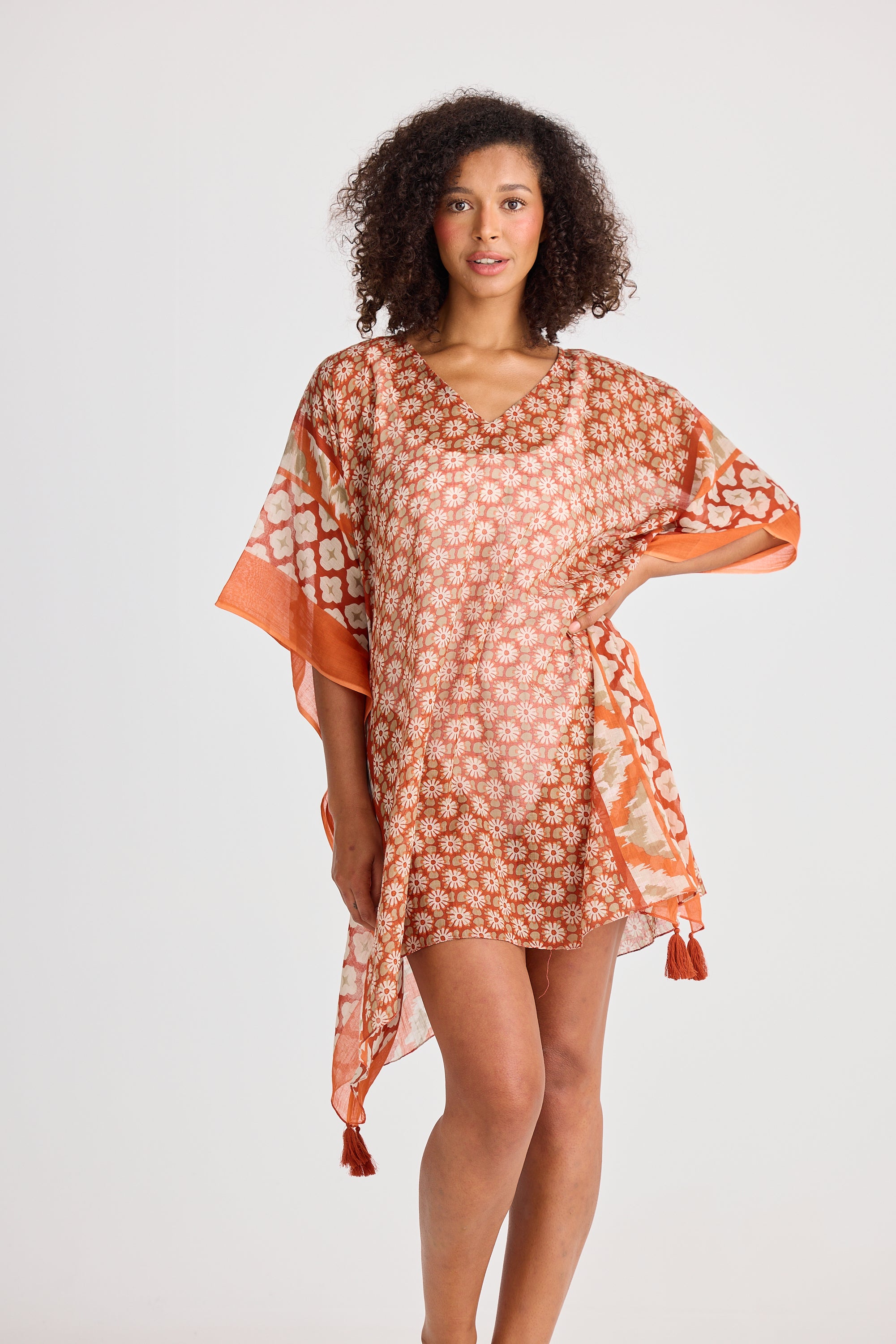 Holiday Life Stella Kaftan Rust Floral