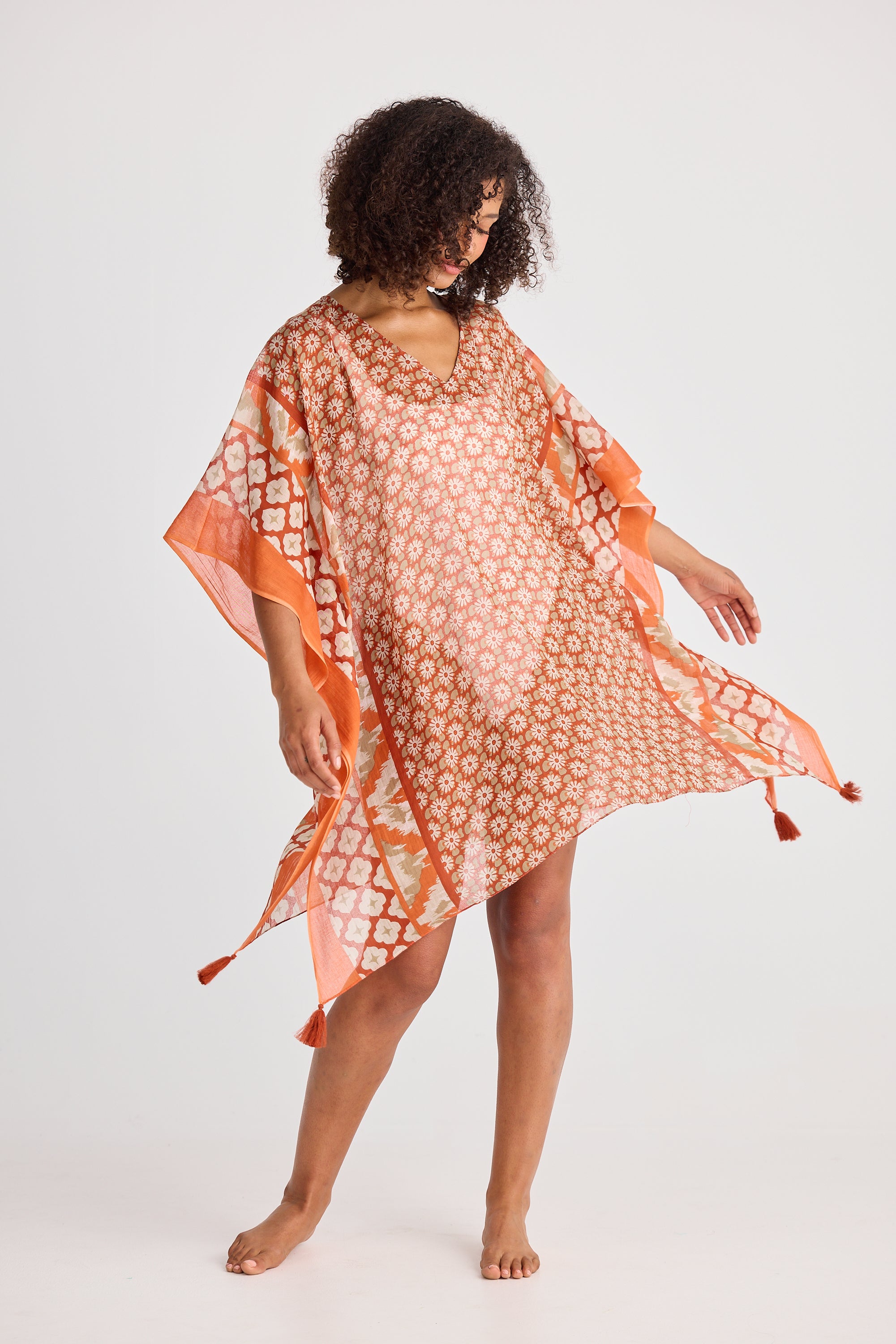 Holiday Life Stella Kaftan Rust Floral